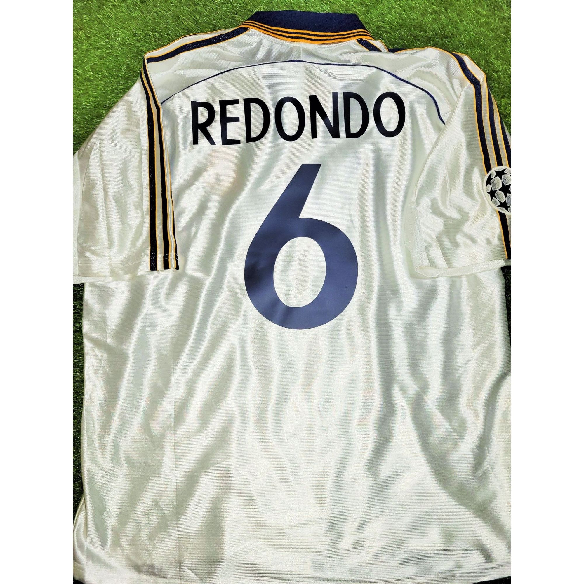 image of Adidas Redondo Real Madrid 1998 1999 Final Soccer Jersey XL in White, Men's