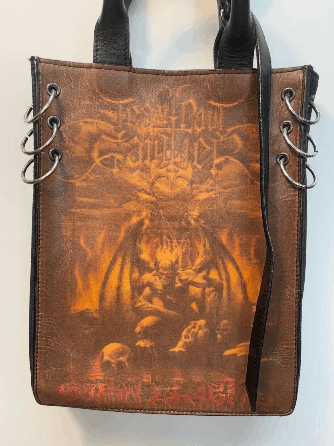 Jean Paul Gaultier Jean Paul Gaultier 01SS Devil Print Shoulder Tote Bag-2508 Size ONE SIZE - 1 Thumbnail