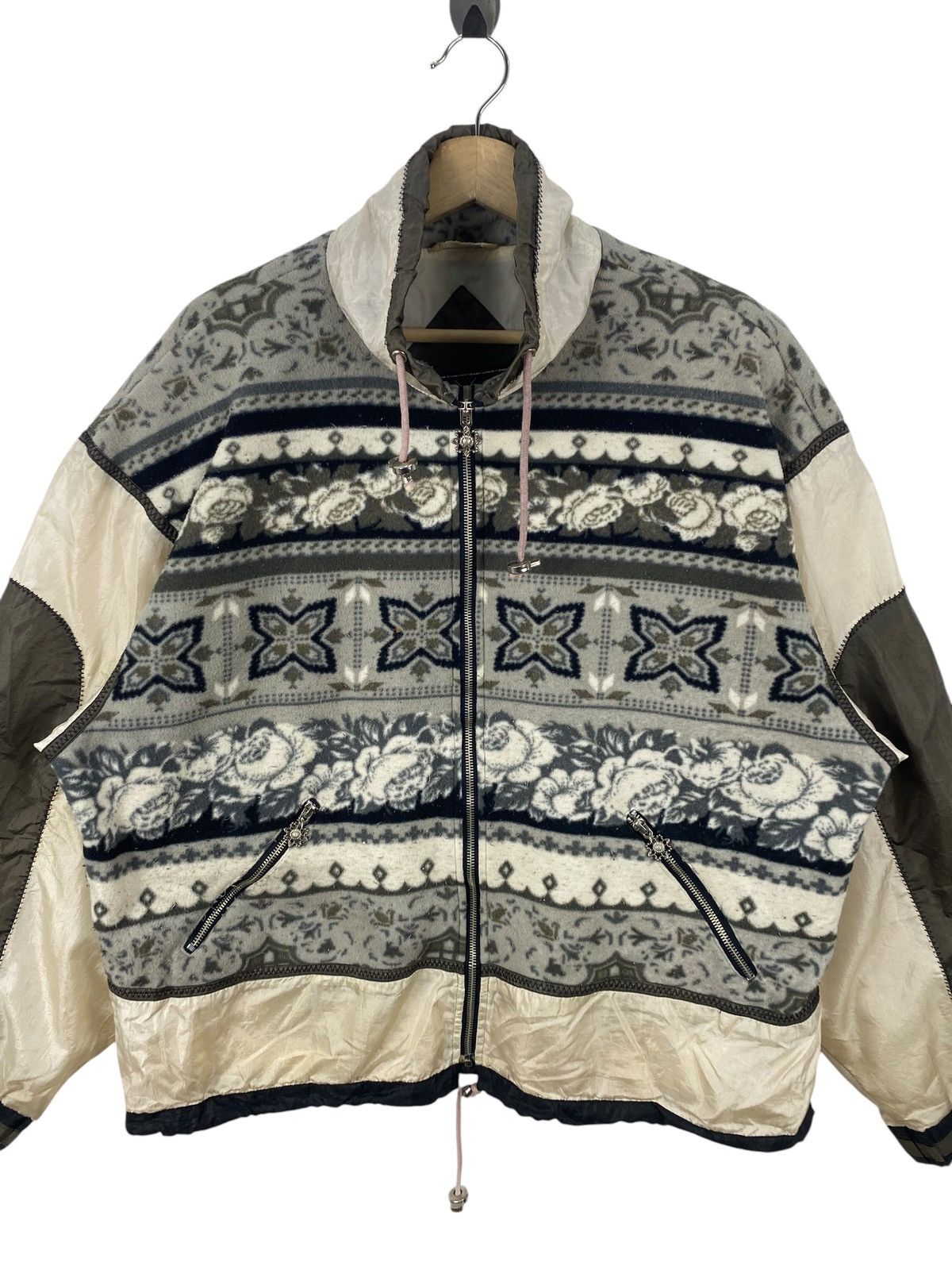 Vintage Vintage ASIX NORDIC Fleece Jacket Full Zip Floral Size L / US 10 / IT 46 - 6 Thumbnail