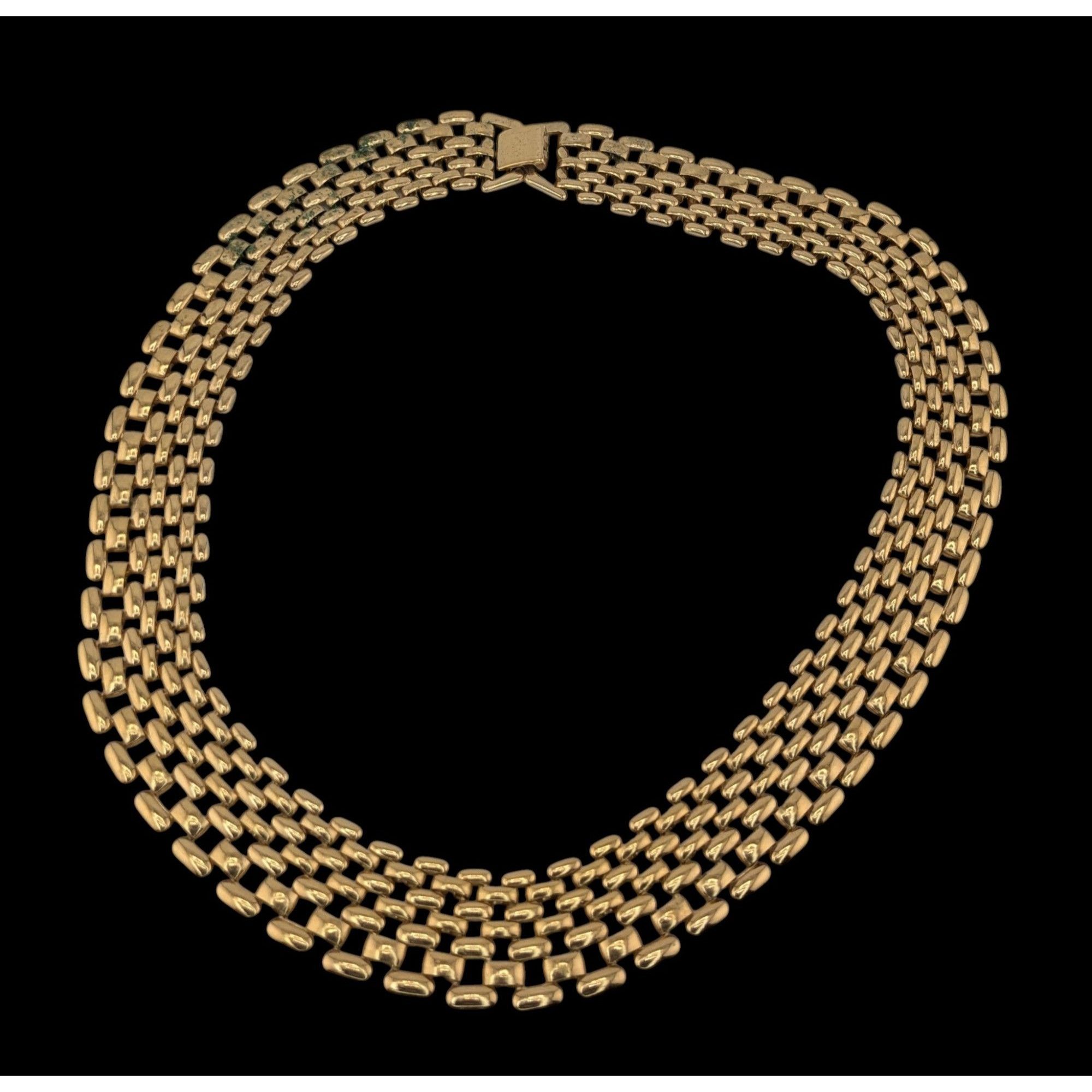 Other Vintage Elegant Panther Link Gold-Tone Choker Necklace With Size ONE SIZE - 2 Thumbnail