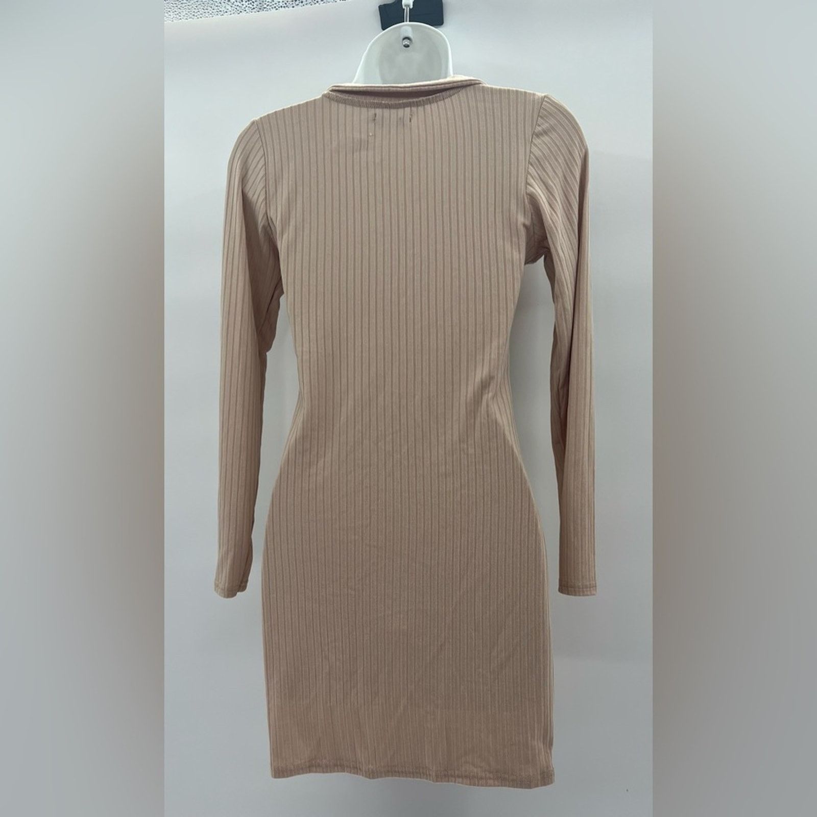 Boohoo Boohoo Camel Ribbed Collar Detail Long Sleeve Bodycon Size M / US 6-8 / IT 42-44 - 7 Thumbnail