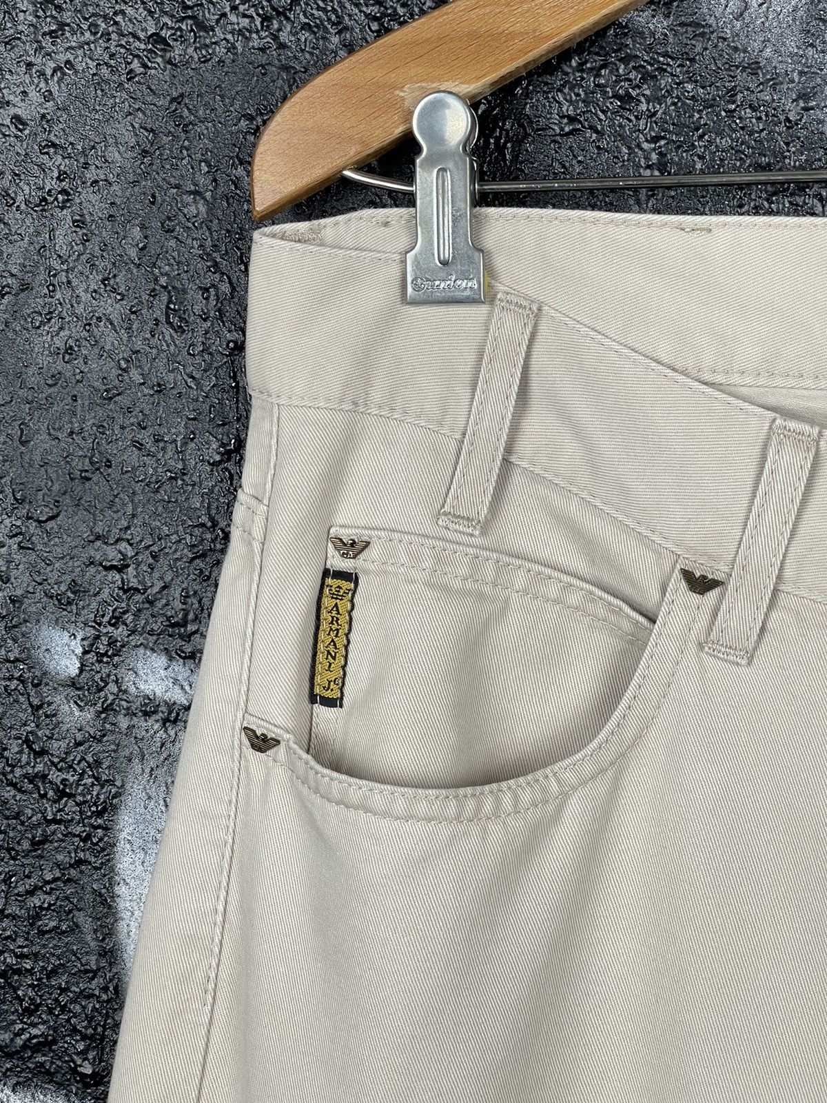 Armani Armani Jeans Vintage 90s Italian Beige Cotton Jeans Size 33 Size US 33 - 6 Thumbnail