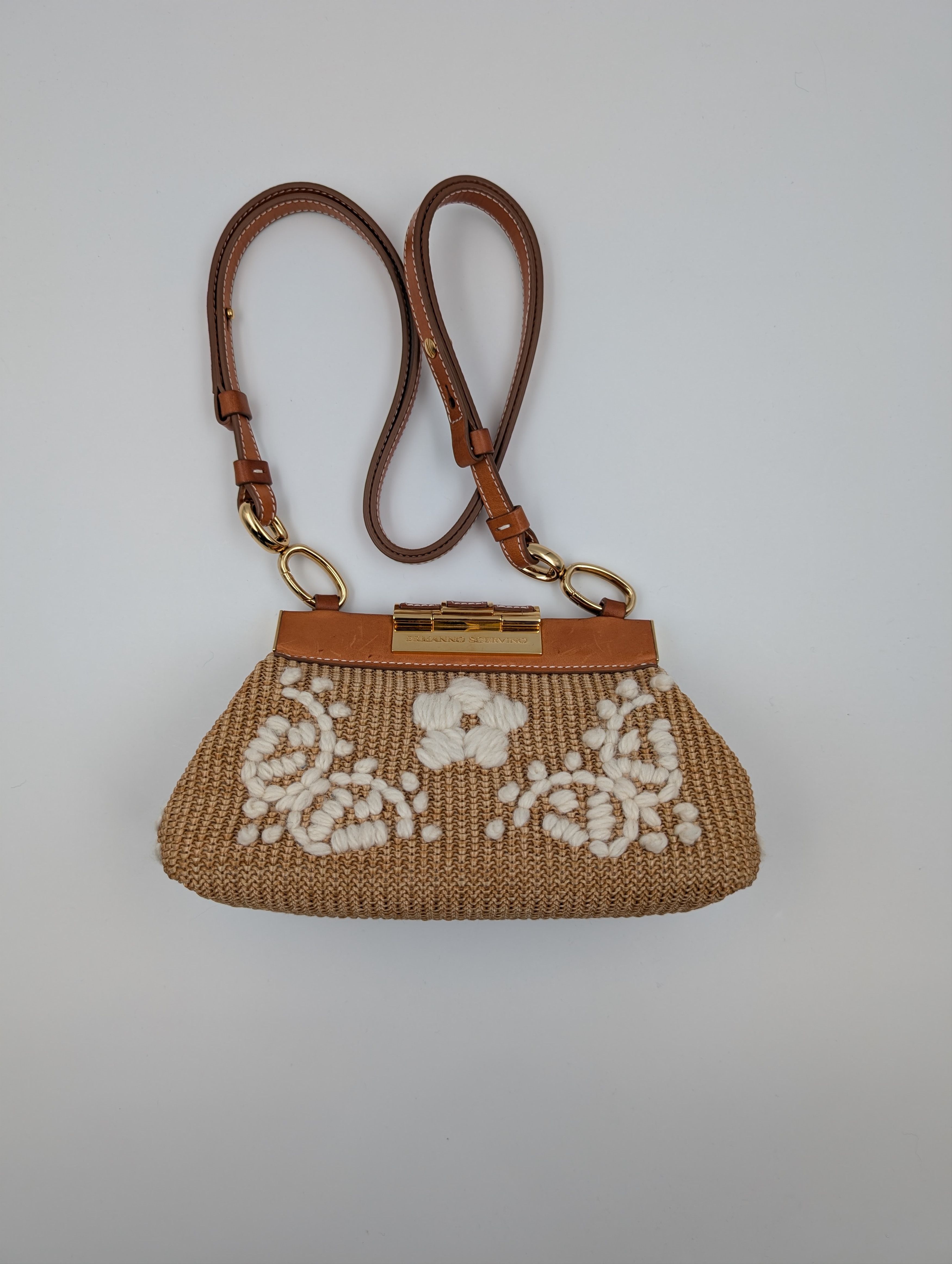 Ermanno Scervino Ermanno Scervino Light Brown Leather And Rattan Handbag Size ONE SIZE - 3 Thumbnail