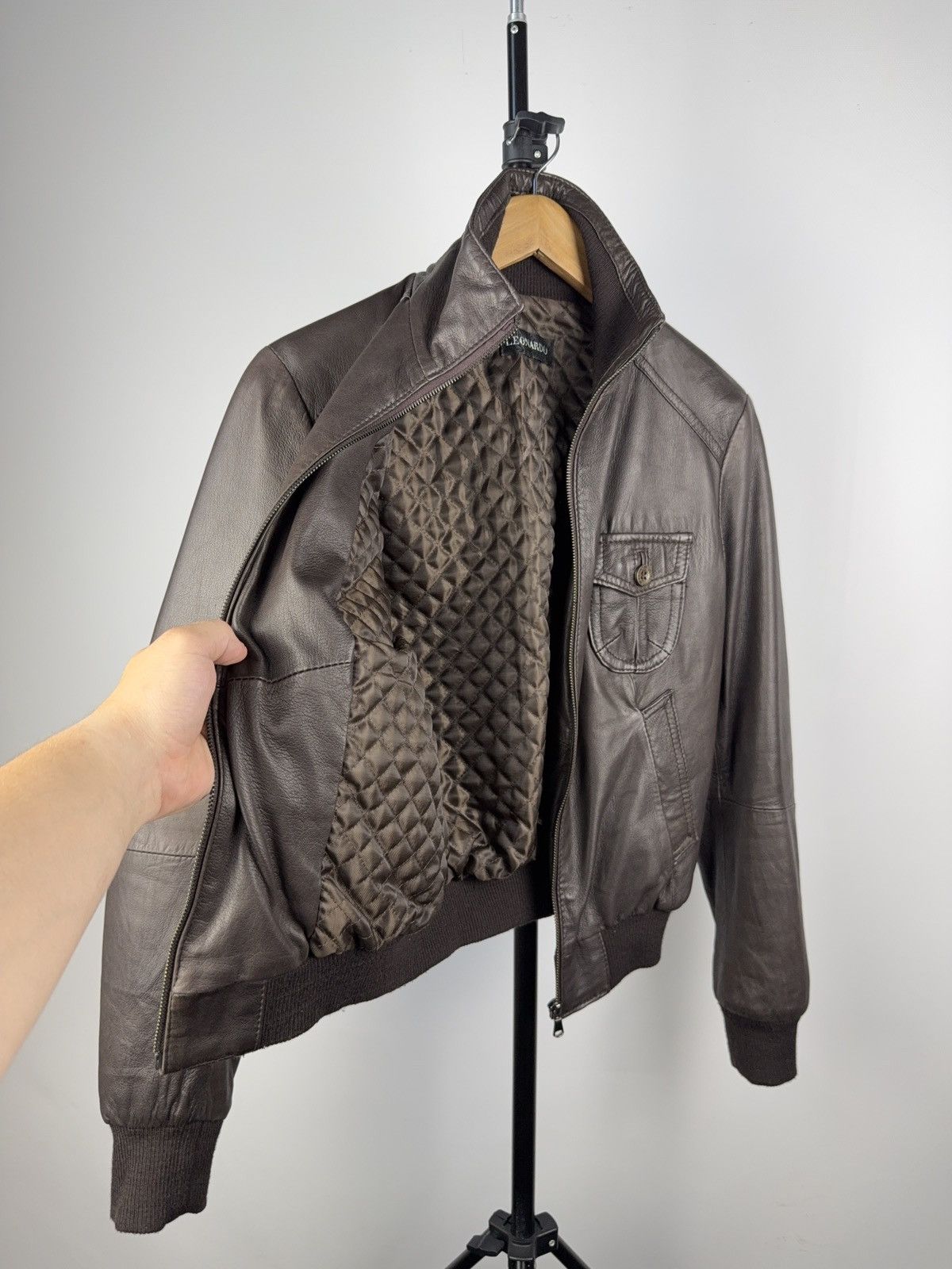 Leather Made in Italy Brown Real Leather Bomber Jacket Size 3 Size M / US 6-8 / IT 42-44 - 6 Thumbnail