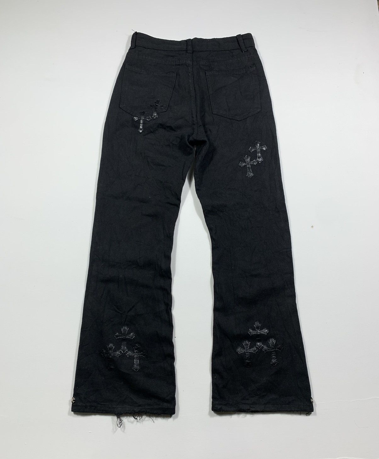 Isamu Katayama Backlash Crazy Sick Cross Gothic punk Unknown Flare Jeans Like CH Size US 28 / EU 44 - 2 Thumbnail