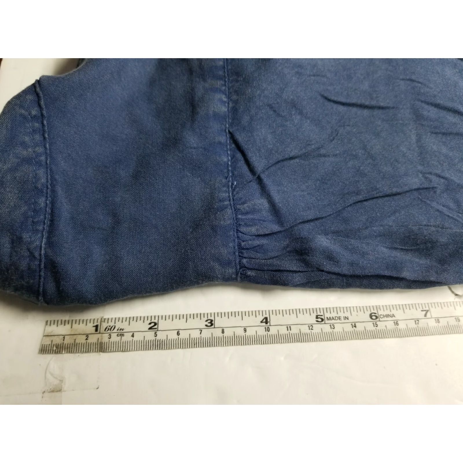 Vintage Boho Me Blouse Shirt Blue 3/4 Sleeve V-Neck Embroidered rayon Relaxed Womens Medium Bohemian Casual Size M / US 6-8 / IT 42-44 - 5 Thumbnail