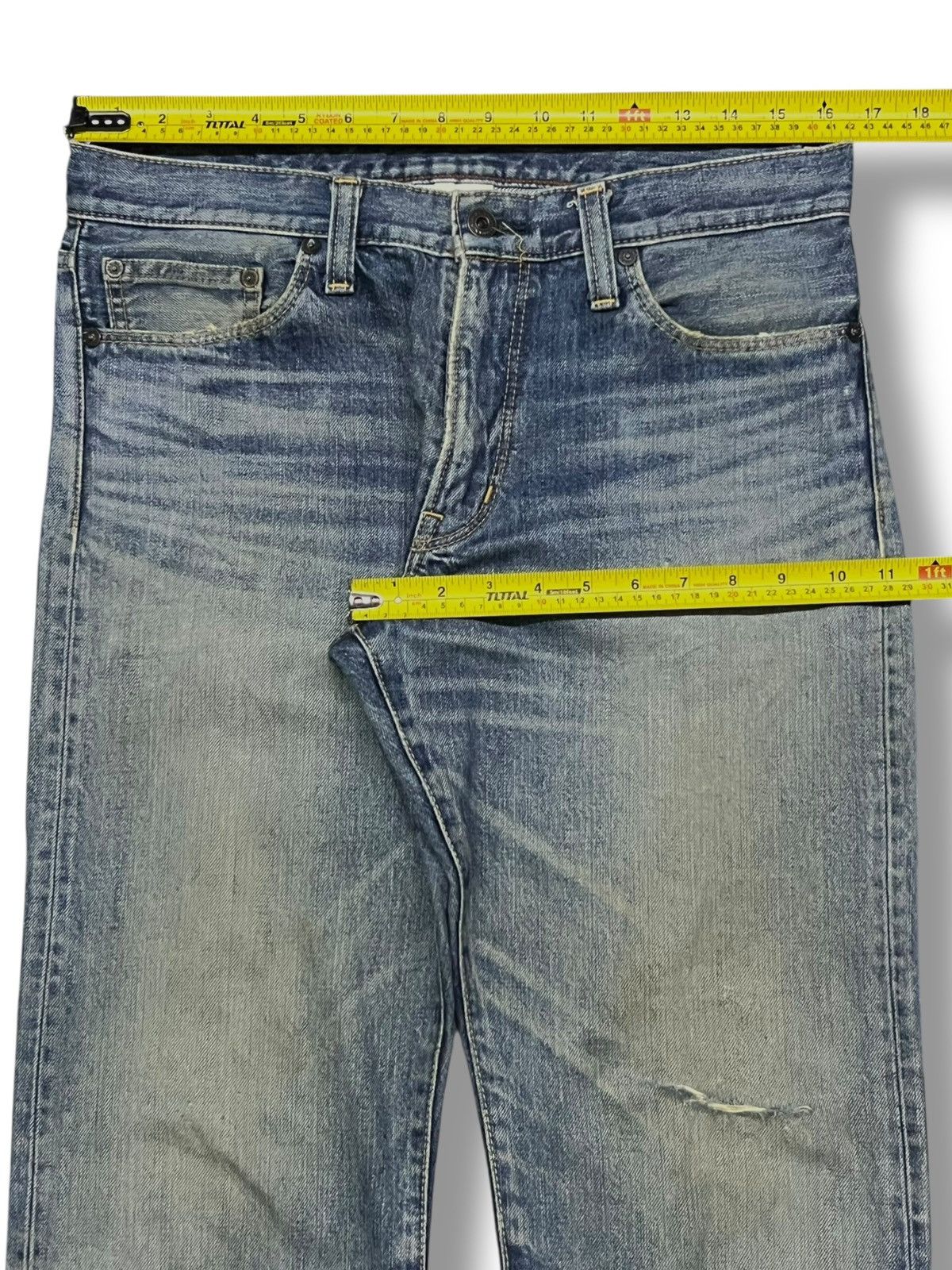 Japanese Brand Vintage Back Number Nippon Japan - Faded Rusty Wash Jeans Size US 33 - 16 Thumbnail