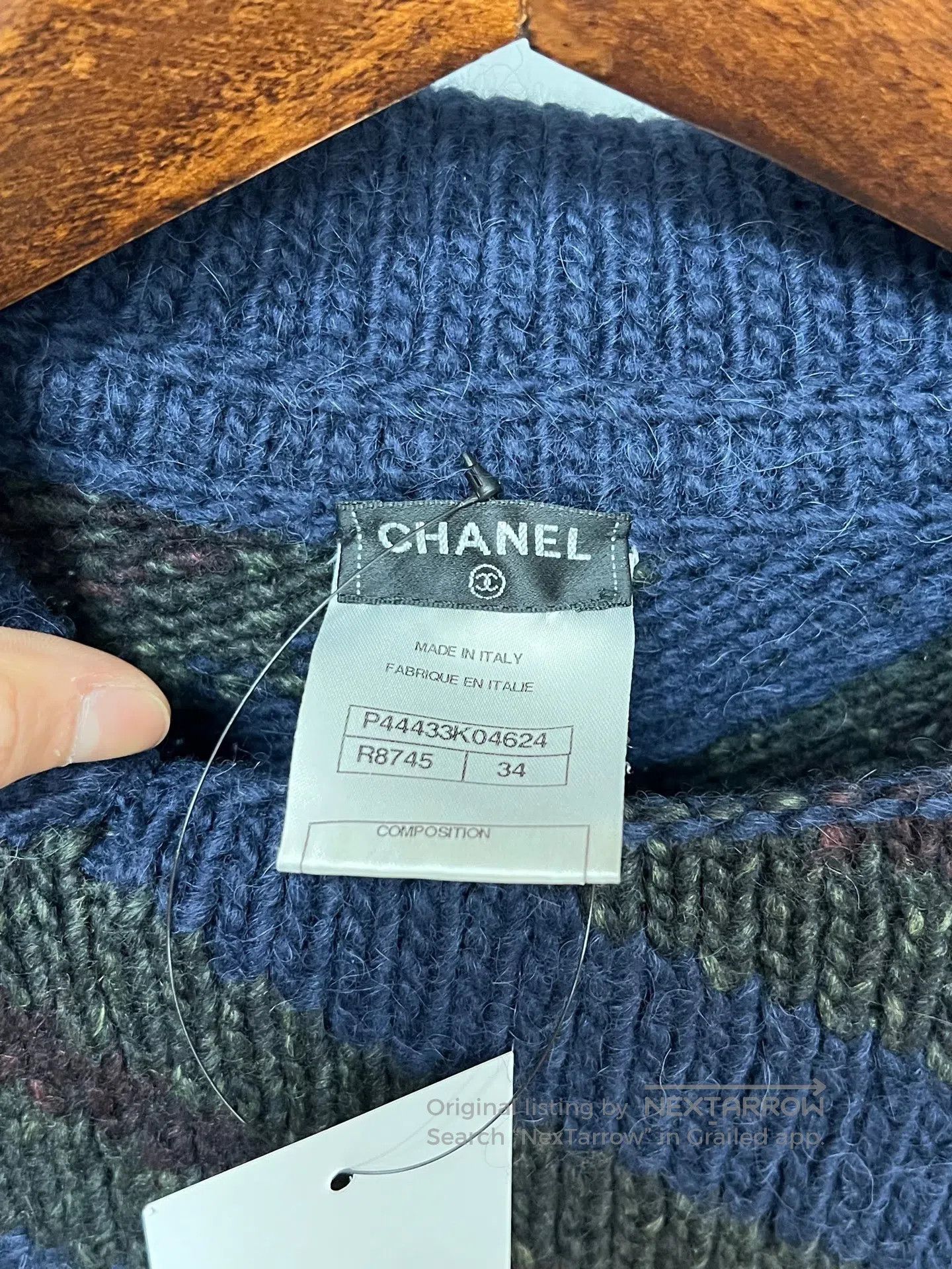 Chanel Chanel Blue and Green Striped Wool Sweater| Size XXS / US 00 / IT 34 - 4 Thumbnail