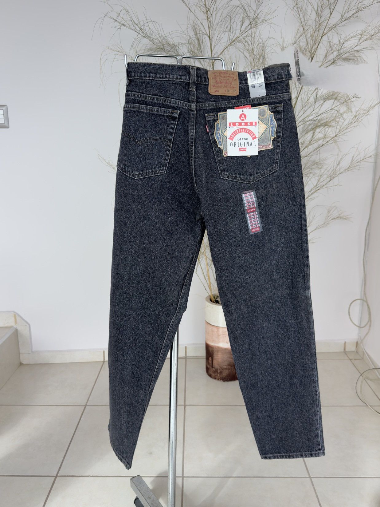 Levi's Levi’s 550 Relaxed Fit Tapered Jeans W38 L32 Black Size US 38 / EU 54 - 2 Thumbnail