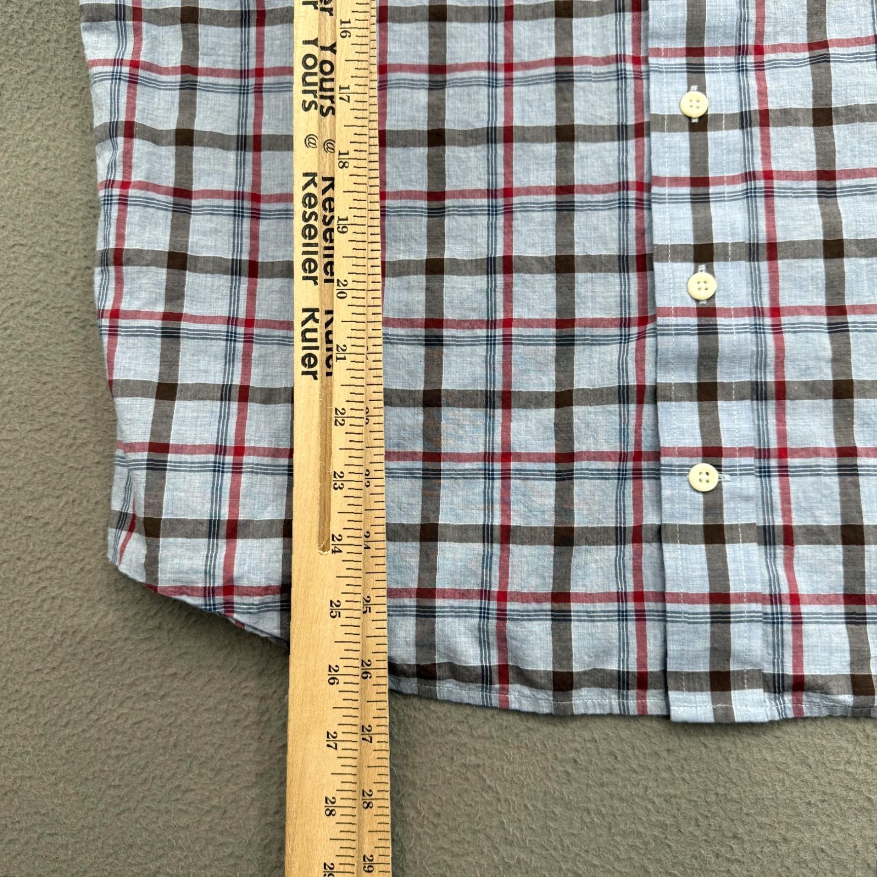 johnnie-O johnnie-O Hangin Out Shirt Mens Large Blue Plaid Long Sleeve Cotton Button Up Size US L / EU 52-54 / 3 - 5 Thumbnail