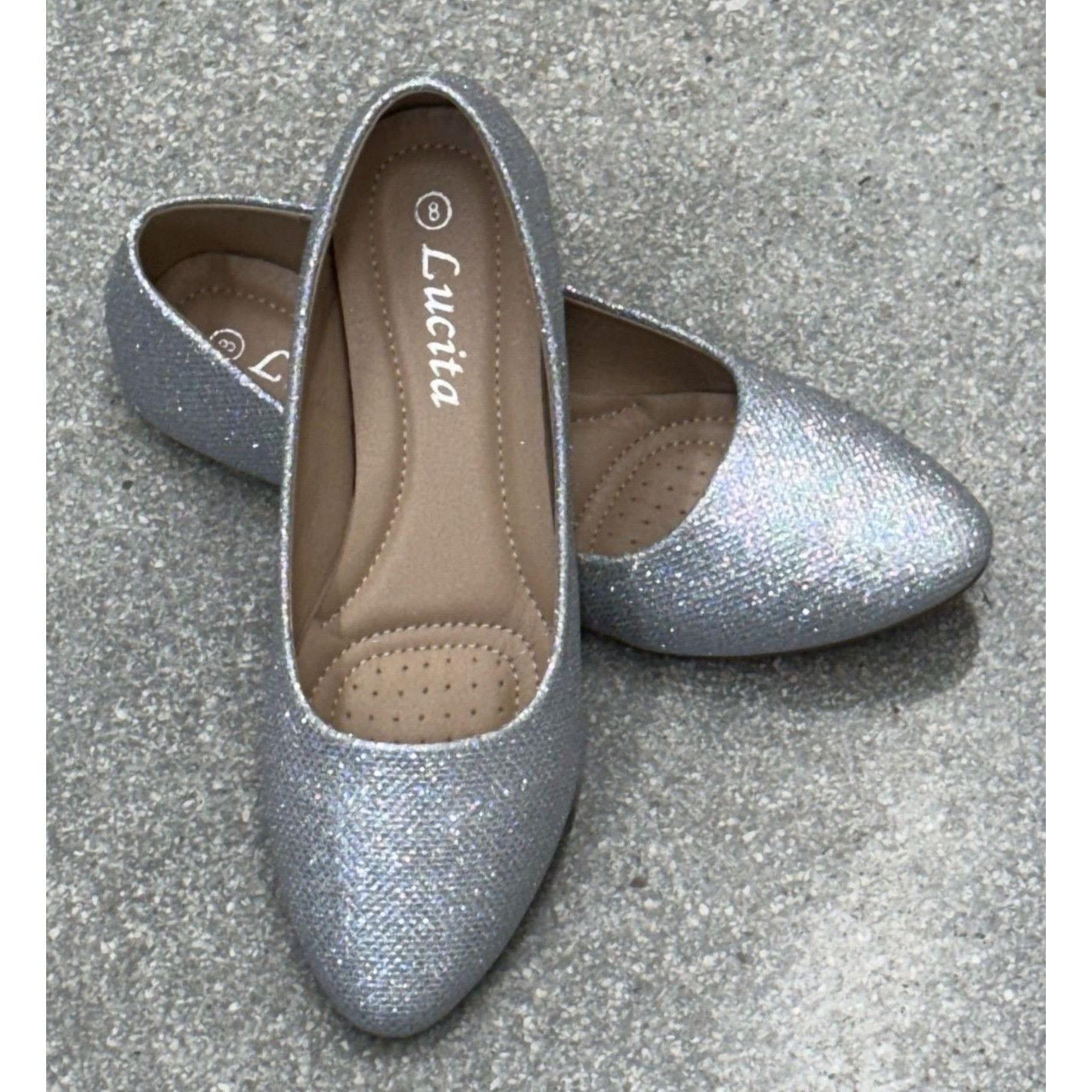 Other LUCITA / Friendly / Silver / Glittery / Flats / With Pointed Size US 10 / IT 40 - 8 Thumbnail