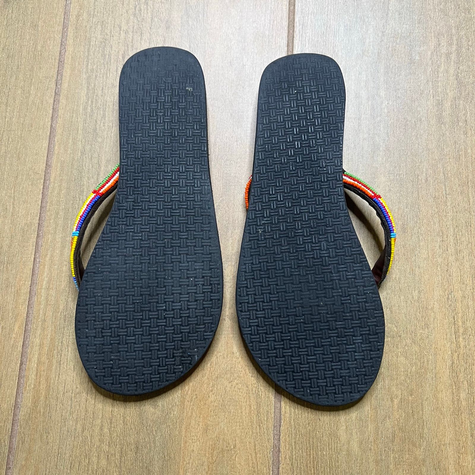 Vintage Global Girls Multi Flip Flop sandals handcrafted Sz 38 7.5-8 Size US 7.5 / IT 37.5 - 7 Thumbnail