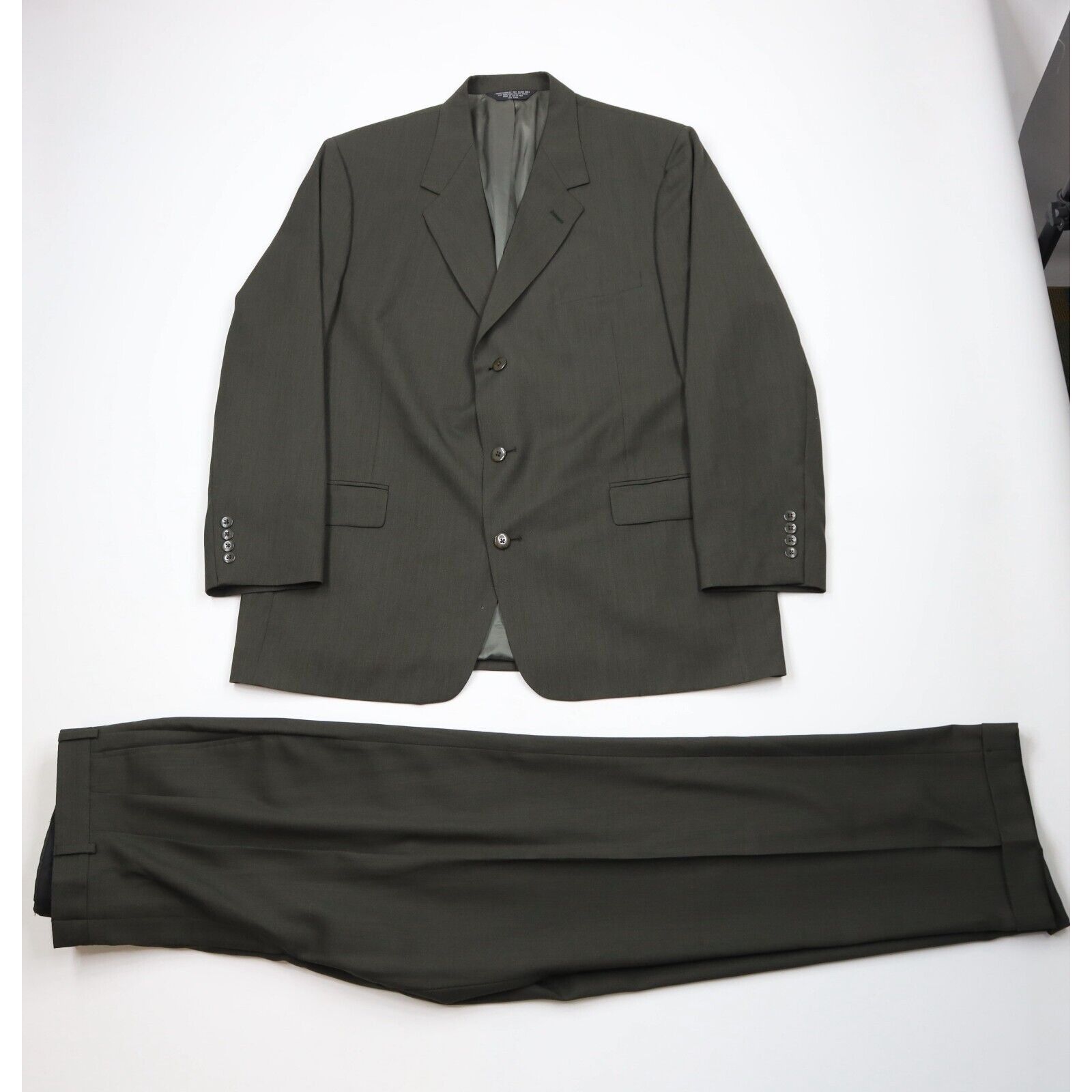 Vintage Vintage 90s Streetwear 2 Piece Worsted Wool Suit Wedding Size 48L - 1 Thumbnail