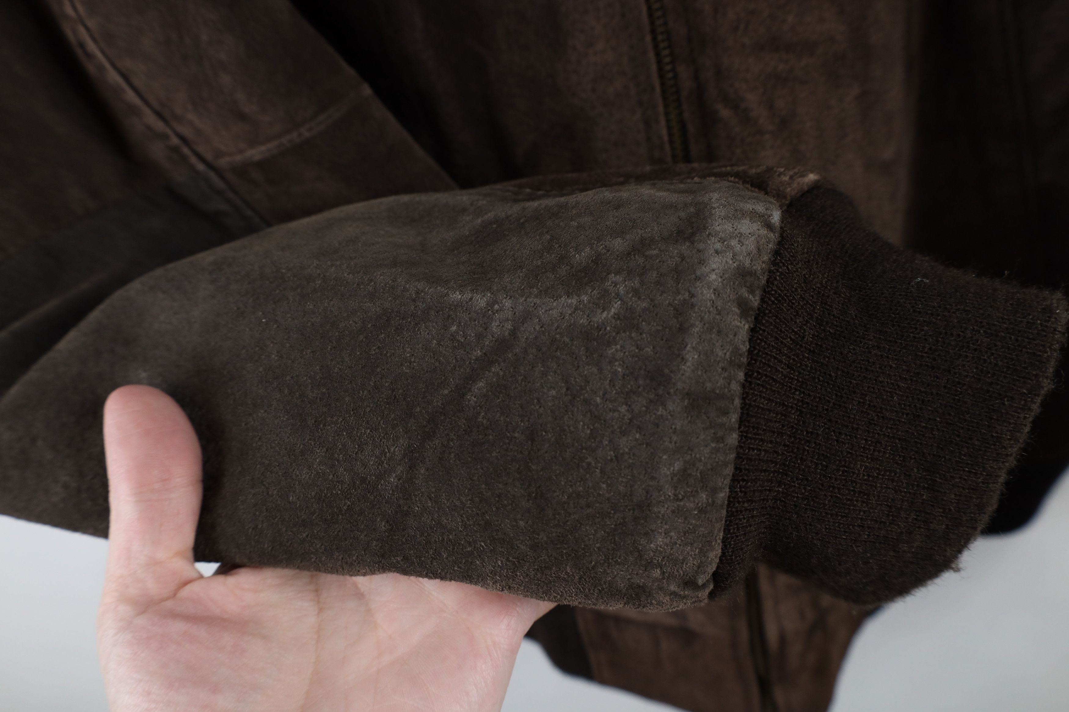 Vintage Vintage 90s Streetwear Suede Leather Bomber Jacket Brown Size US XL / EU 56 / 4 - 6 Thumbnail