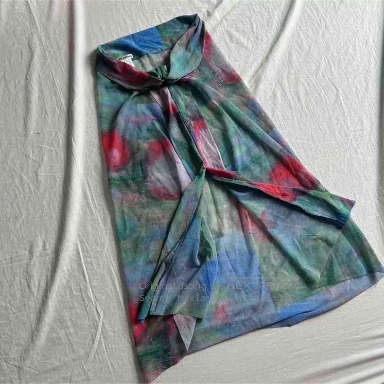 Issey Miyake Issey Miyake size:3 Art Oil Painting Skirt Size 22" - 3 Thumbnail