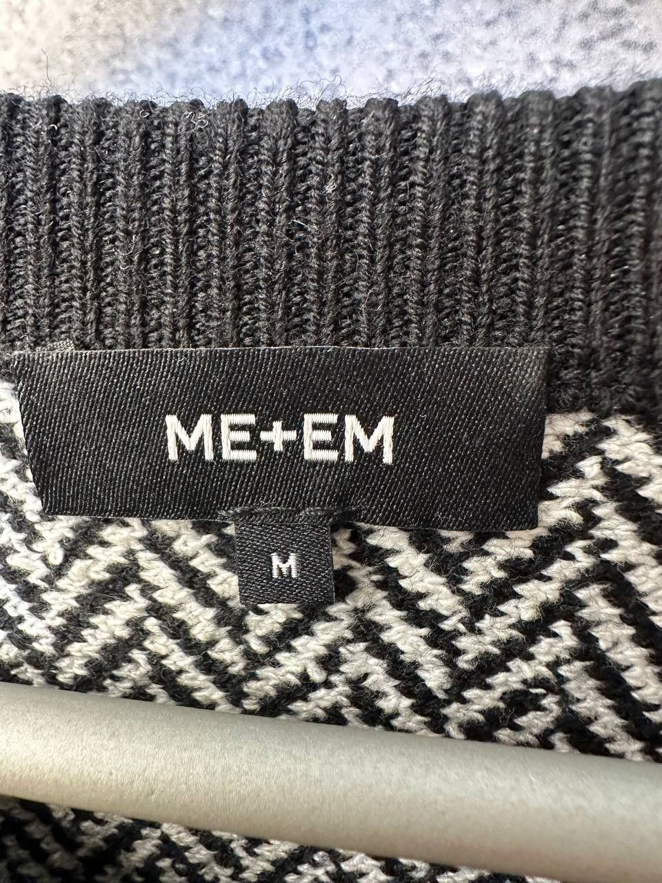 Designer × ME+EM RRP 440$ ME + EM Chevron Pattern Round Neck Knitted Jacket Size M / US 6-8 / IT 42-44 - 10 Thumbnail