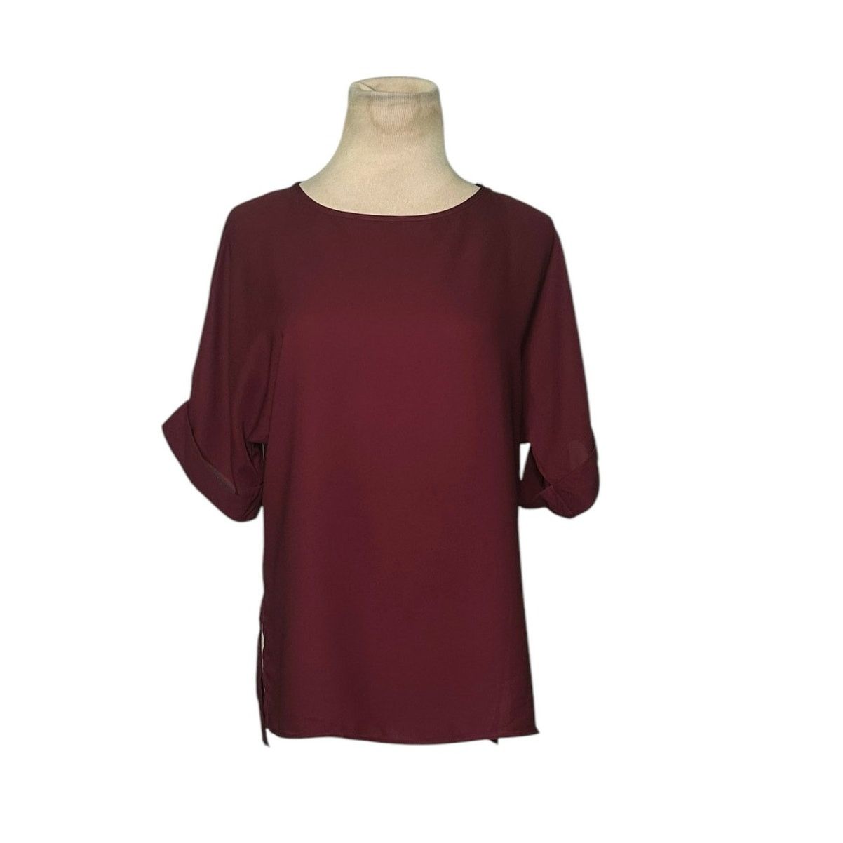 Asos Asos burgundy red short sleeves tunic top size 4 Size S / US 4 / IT 40 - 10 Thumbnail