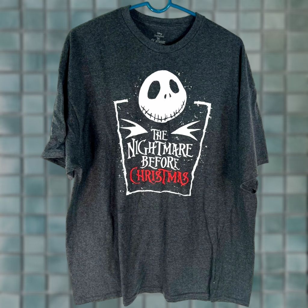 Disney Disney T Shirt Mens The Nightmare Before Christmas Graphic Gray 2XL Crew Neck Short Sleeve Christmas 50/52 Size US XXL / EU 58 / 5 - 1 Thumbnail