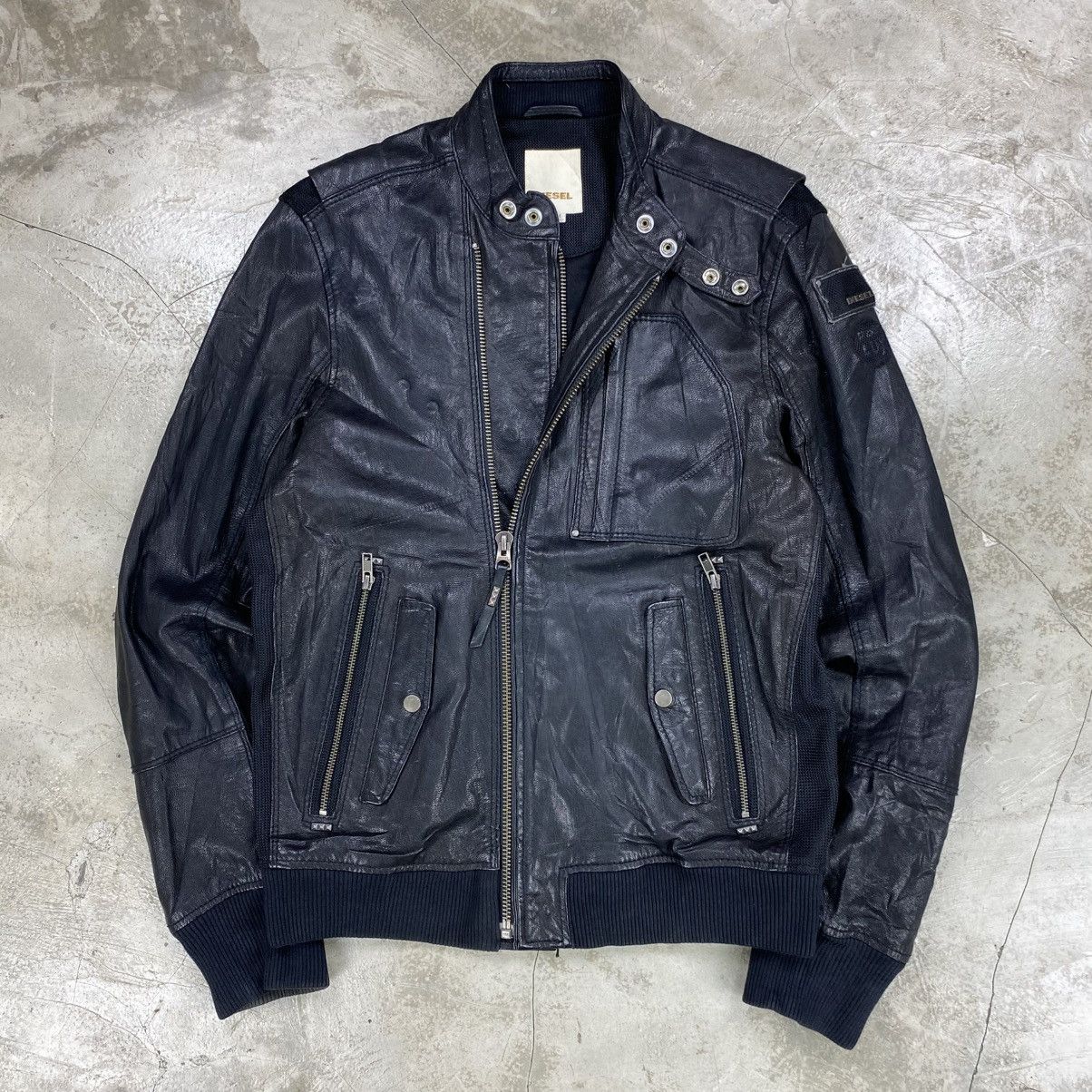 Diesel Goat Leather Biker Moto Jacket Size US L / EU 52-54 / 3 - 2 Thumbnail