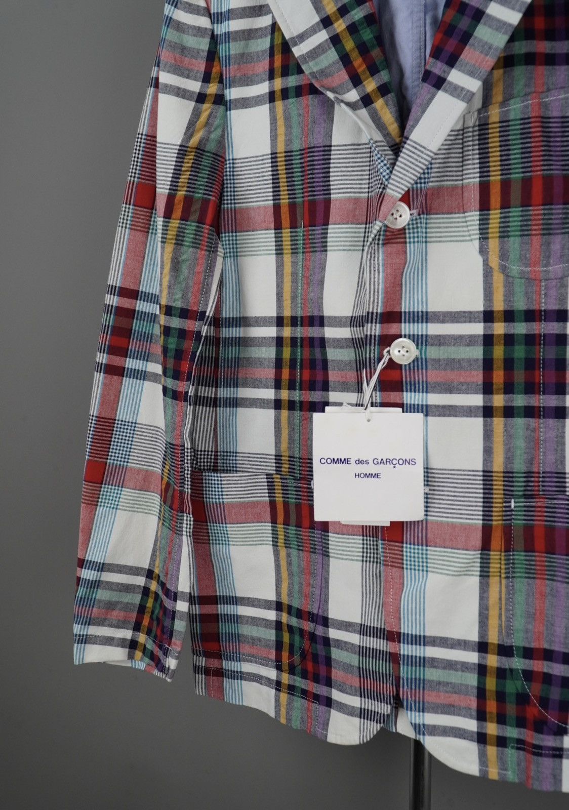 Comme des Garcons × Comme des Garcons Homme Comme Des Garcons Homme - Multi Color Flannel Blazer Men’s Size 44S - 3 Thumbnail