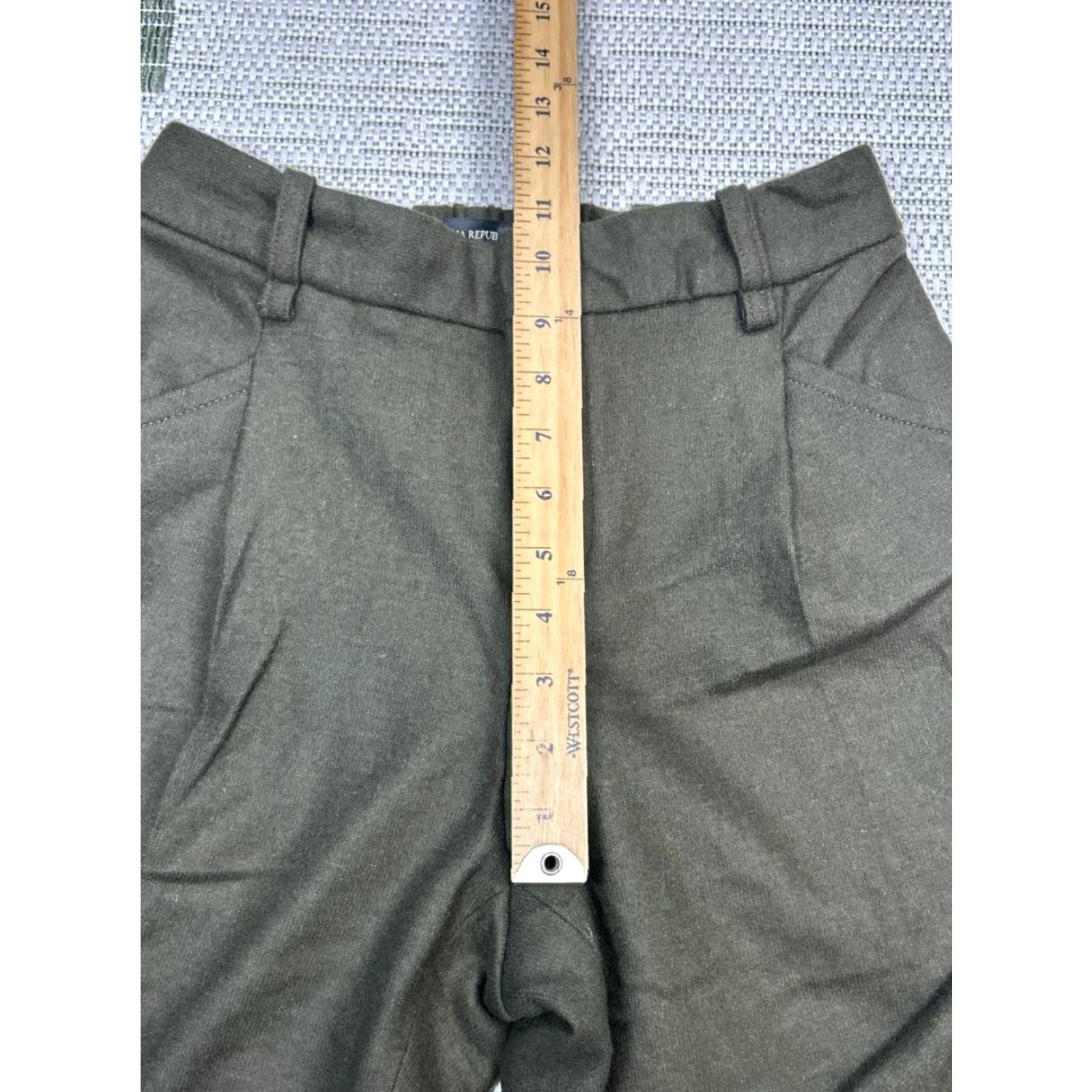 Banana Republic VINTAGE Banana Republic Chino Pants Womens 6 Green Wool Stretch Mid Rise Straight Leg Size 28" / US 6 / IT 42 - 5 Thumbnail