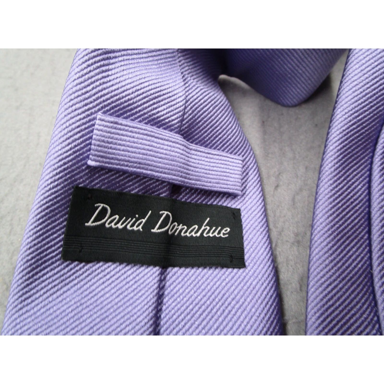 David Donahue David Donahue Silk Tie One Size Purple Striped Handmade Designer Made in Italy Mens Size ONE SIZE - 3 Thumbnail
