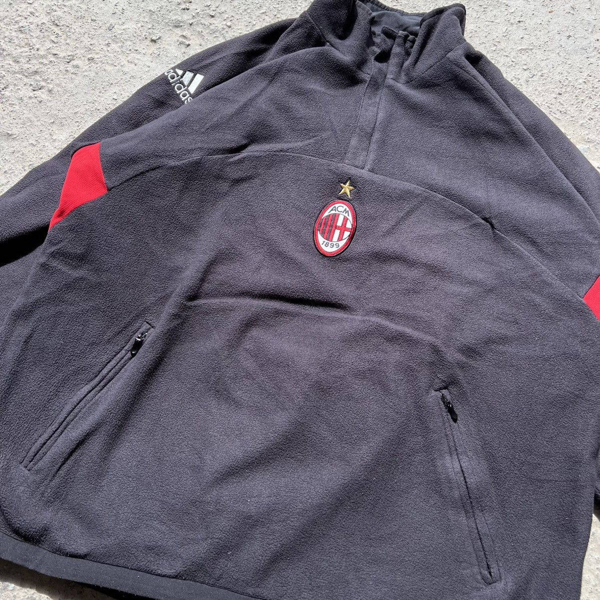 Adidas Vintage Adidas AC Milan Reversible Fleece / Nylon Jacket Size US L / EU 52-54 / 3 - 10 Thumbnail