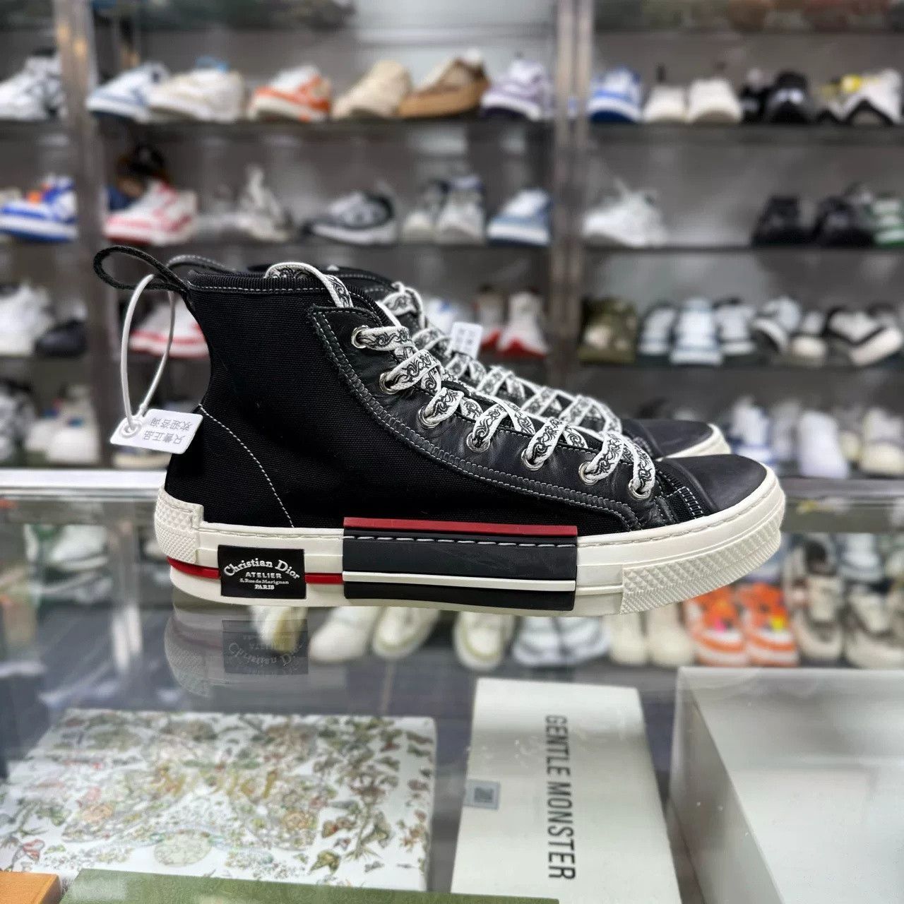 Dior DIOR High-Top Black Red Sneakers Size US 8 / EU 41 - 2 Thumbnail