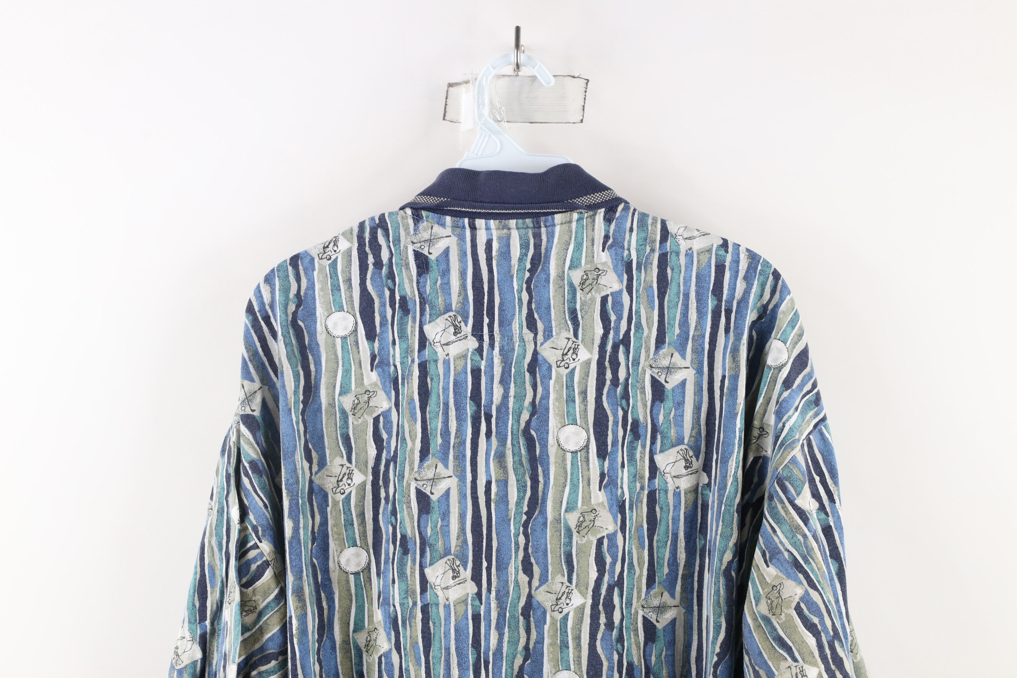 Vintage Vintage 90s Streetwear All Over Print Baggy Golf Polo Size US XL / EU 56 / 4 - 7 Thumbnail