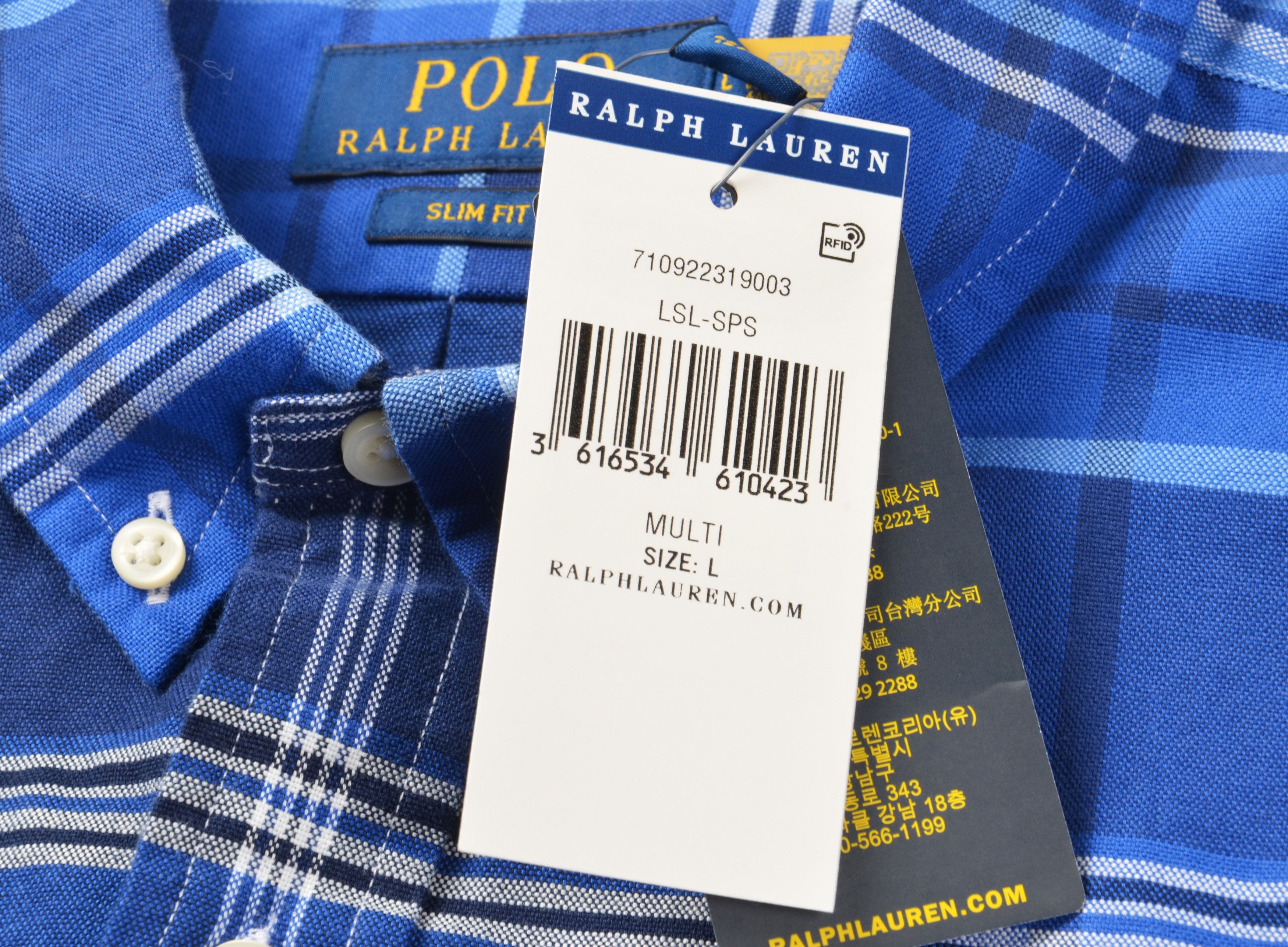 Polo Ralph Lauren Polo Ralph Lauren Slim Fit Blue Plaid Long Sleeve Shirt Size US L / EU 52-54 / 3 - 6 Thumbnail