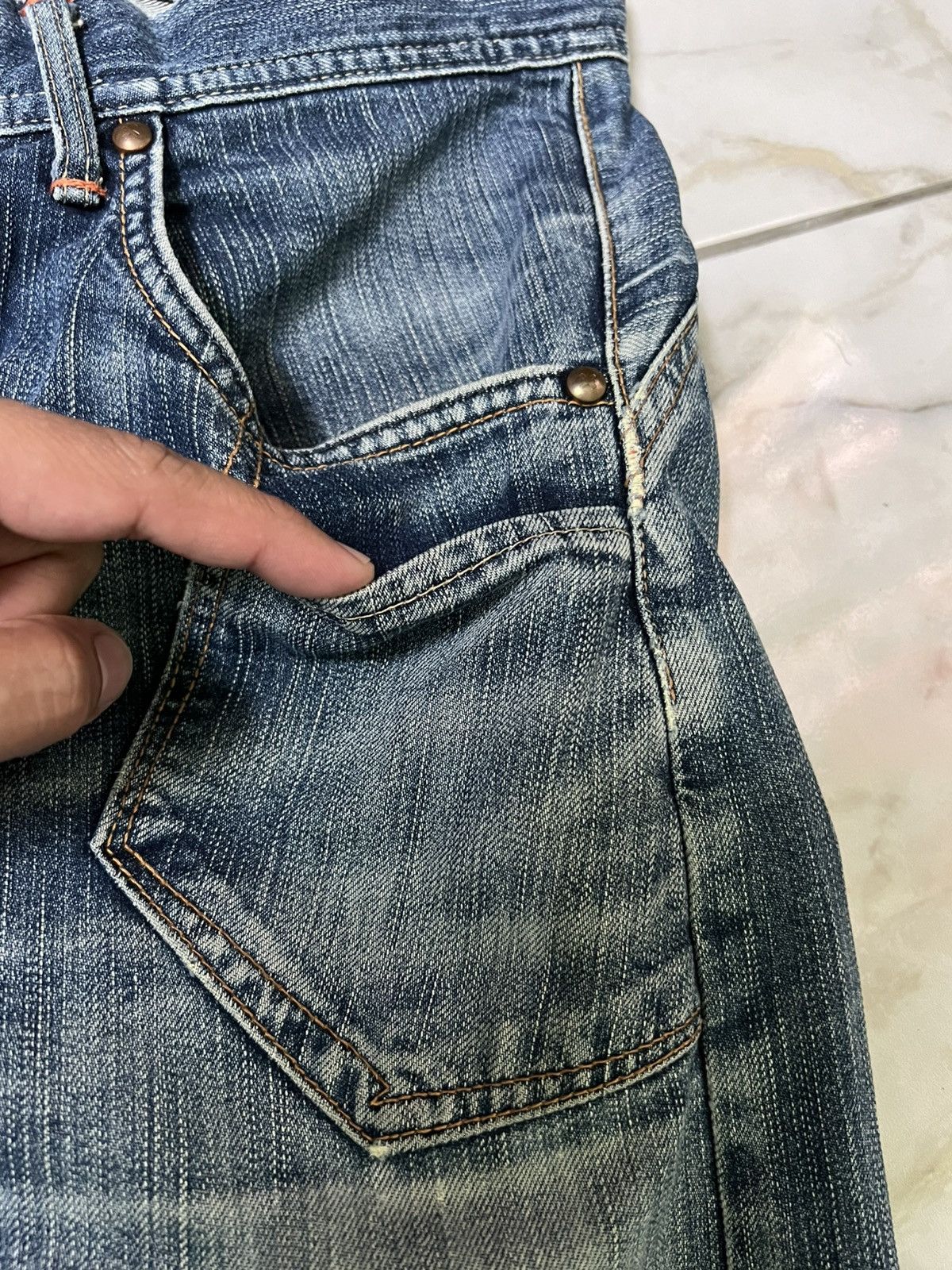 14th Addiction × Edwin × If Six Was Nine 💥Baggy💥Vintage Edwin E-Function Washed Distress Jean Size US 34 / EU 50 - 10 Thumbnail