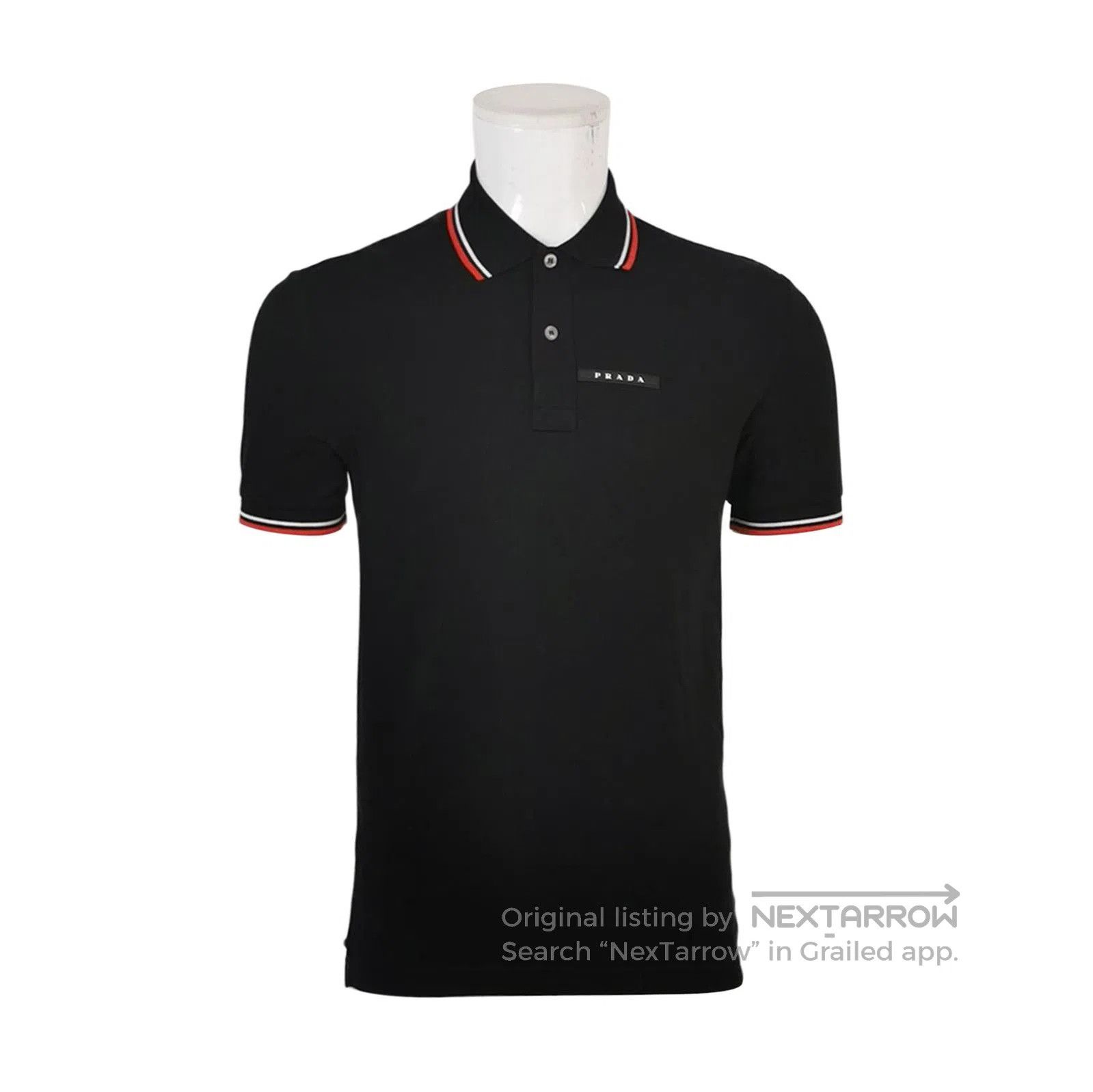 Prada Prada Color Block Logo Black Polo Shirt . Size S / US 4 / IT 40 - 1 Thumbnail