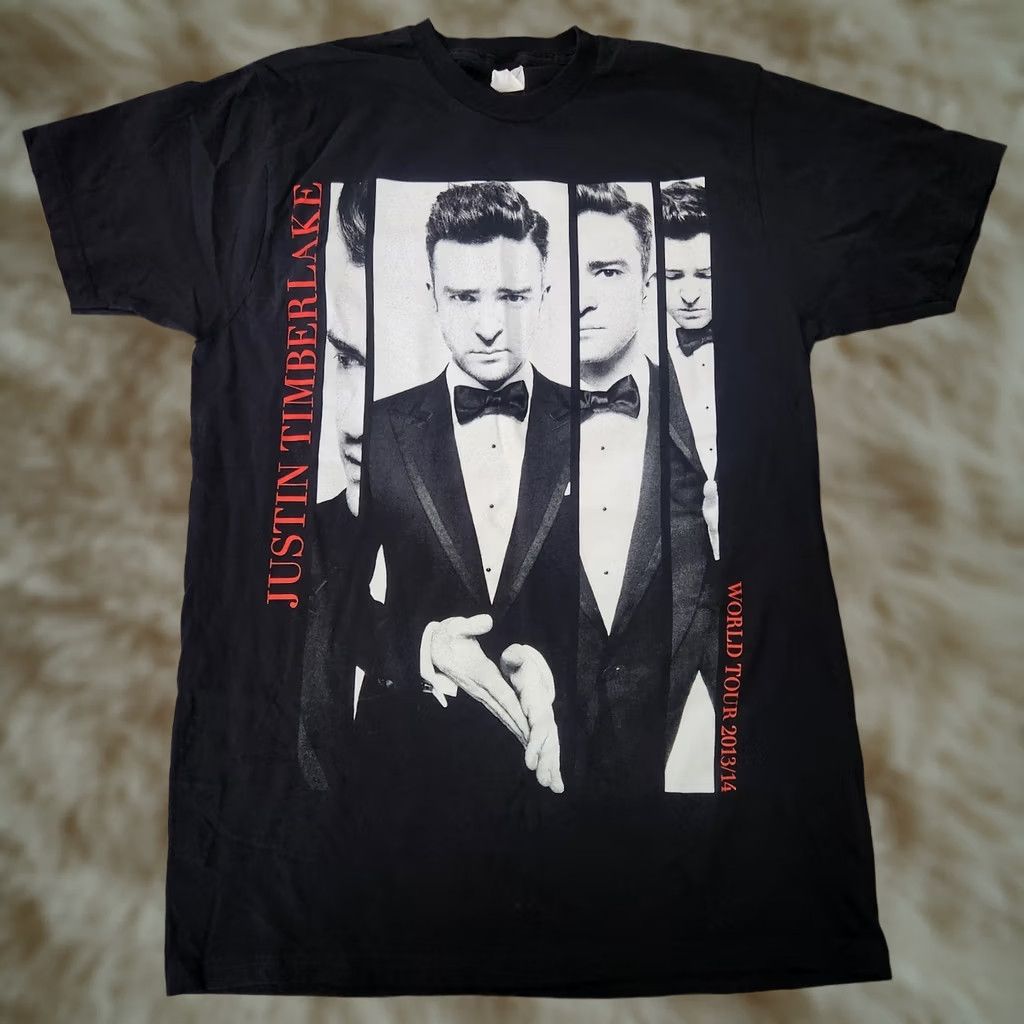 Vintage VINTAGE Justin Timberlake Shirt L Black World Tour 2013/14 Double Sided Mens Size US L / EU 52-54 / 3 - 1 Thumbnail