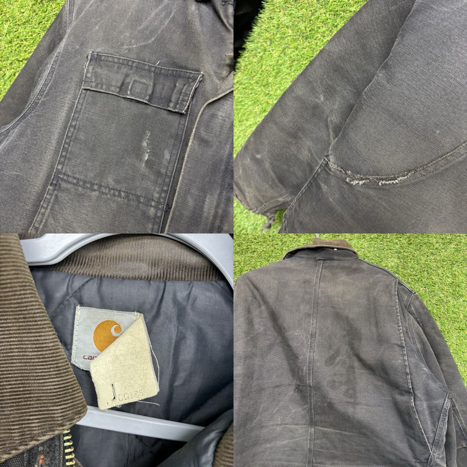 Carhartt VINTAGE Carhartt Jacket Mens 2XL Chore Coat Distressed Workwear Hunting CQ185 Black Canvas Cotton J97 Logo Lined Winter Workwear Casual Size US XXL / EU 58 / 5 - 8 Thumbnail