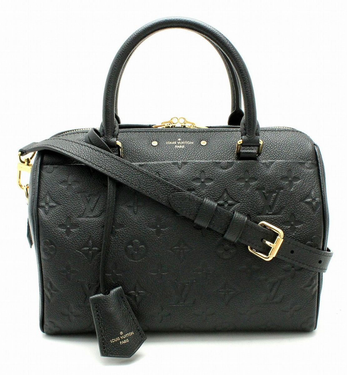 image of Louis Vuitton Empreinte Speedy Bandouliere 25 Noir in Black, Women's