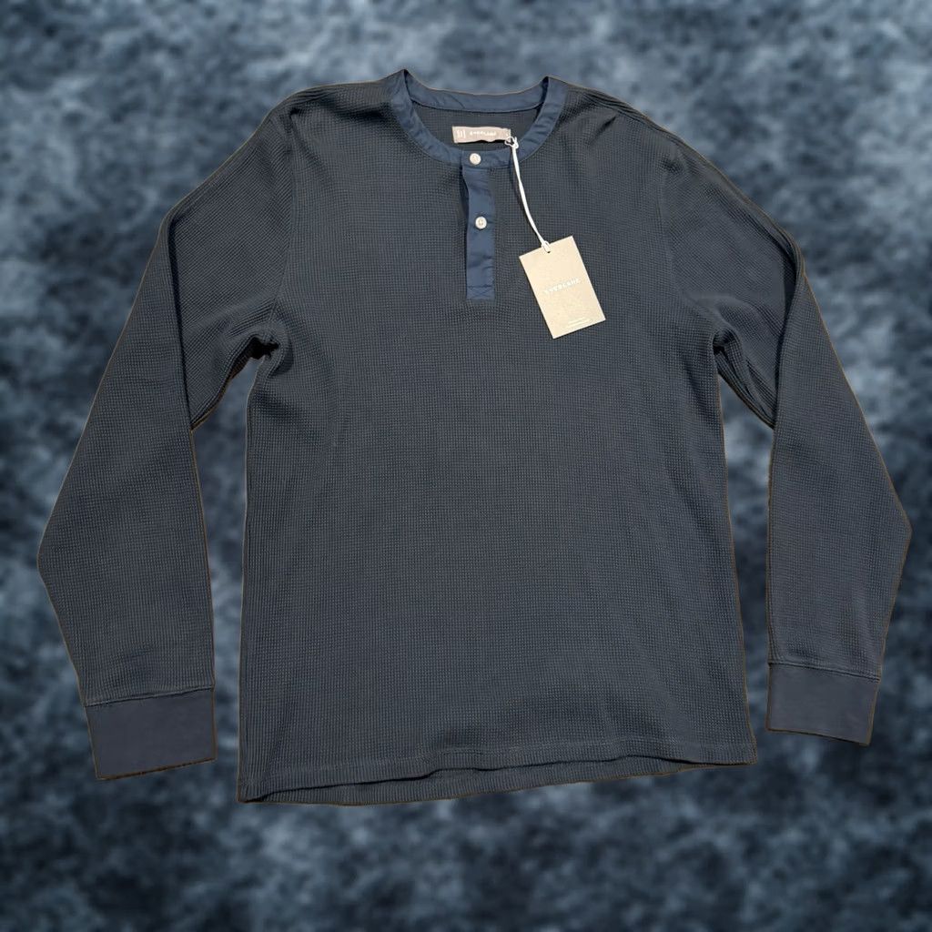 Everlane Everlane Waffle Knit Henley Thermal Shirt Men’s Large Blue/Gray Long Sleeve NWT Size US L / EU 52-54 / 3 - 1 Thumbnail