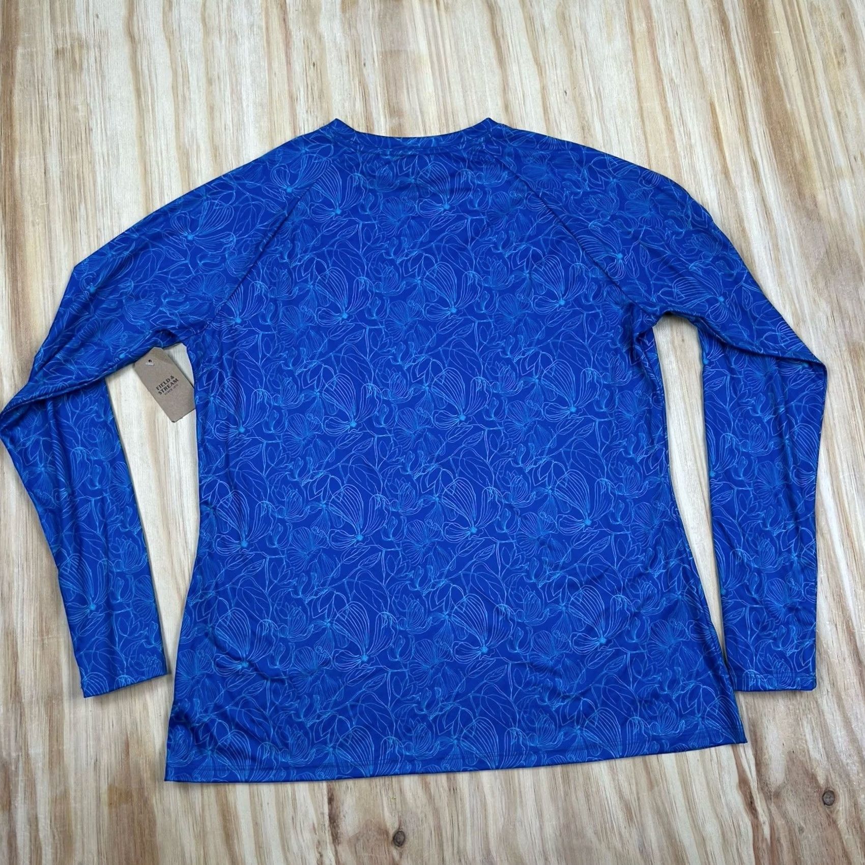 Vintage Field & Stream Women's L Blue Floral Surf UPF 30 Smartwick Long Sleeve Tech Size L / US 10 / IT 46 - 5 Thumbnail