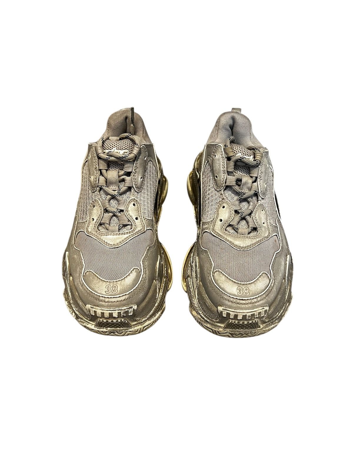 Balenciaga Balenciaga Triple S Mesh and Distressed Leather Size US 8 / IT 38 - 3 Thumbnail