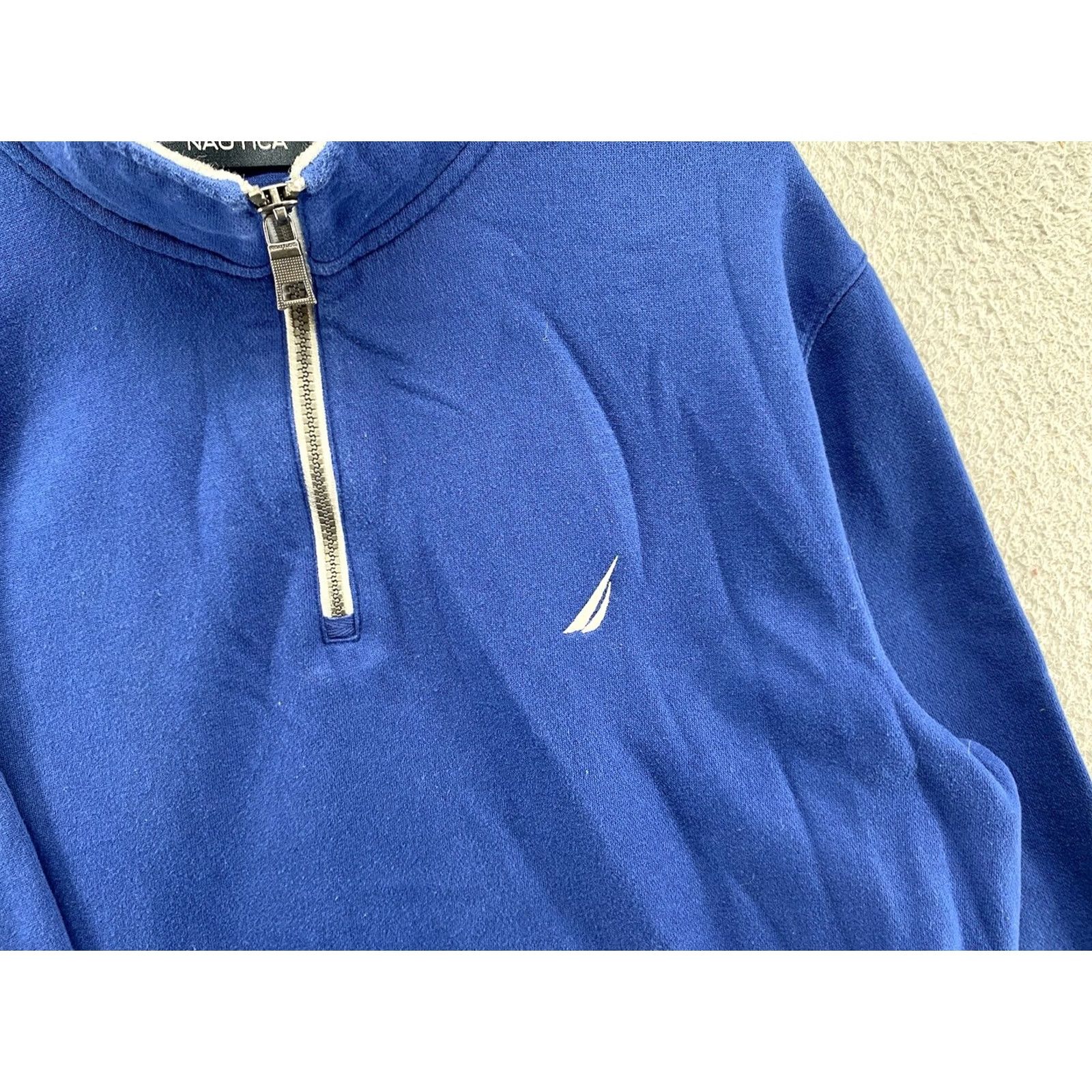 Nautica Nautica Men's 1/4 Zip Pullover Sweater Blue L Shirt Adults Mens Size L Size US L / EU 52-54 / 3 - 3 Thumbnail