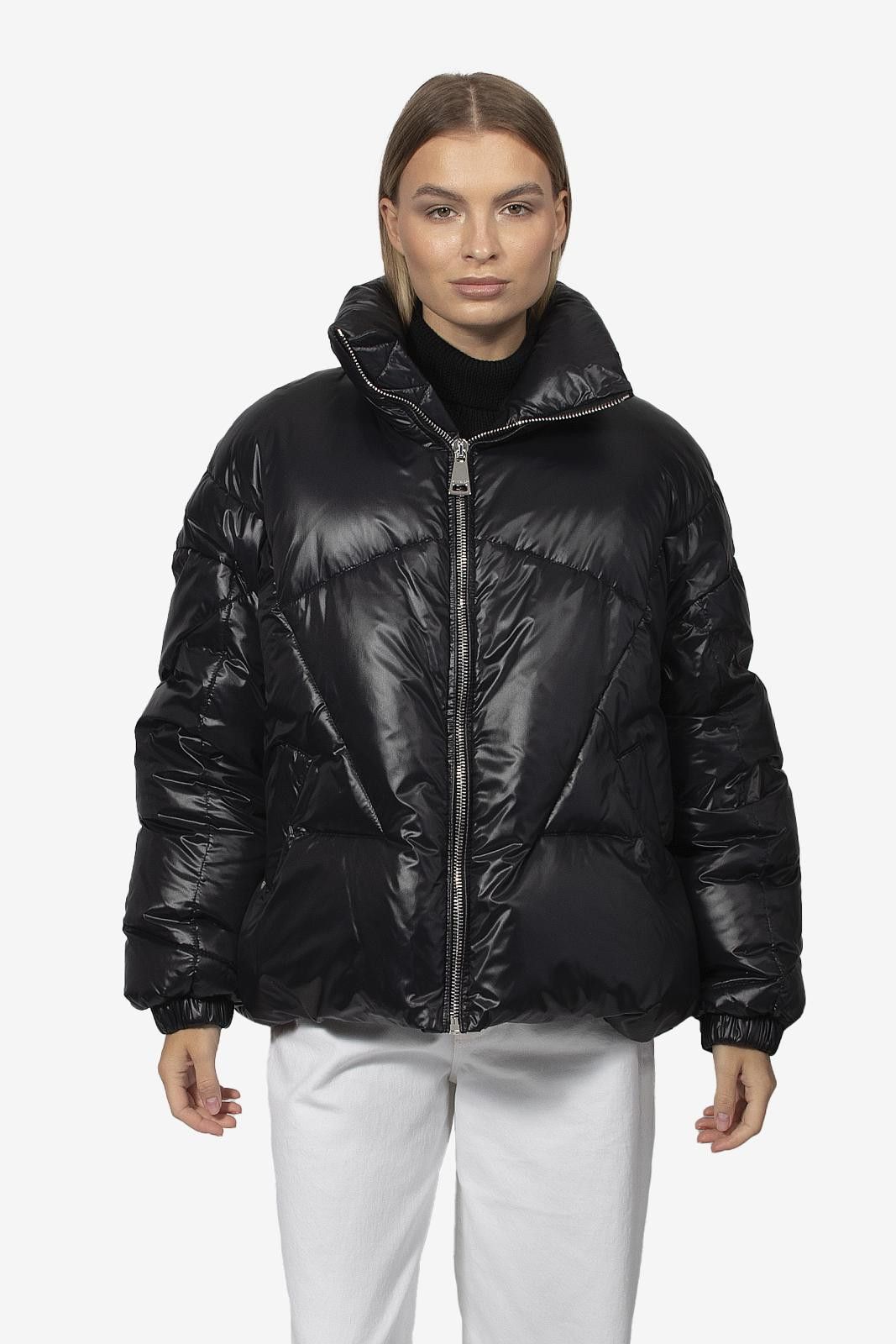Khrisjoy Khrisjoy Black MoonShiny Puffer Crop Jacket, SzS, Ret.$1,999 Size S / US 4 / IT 40 - 3 Thumbnail