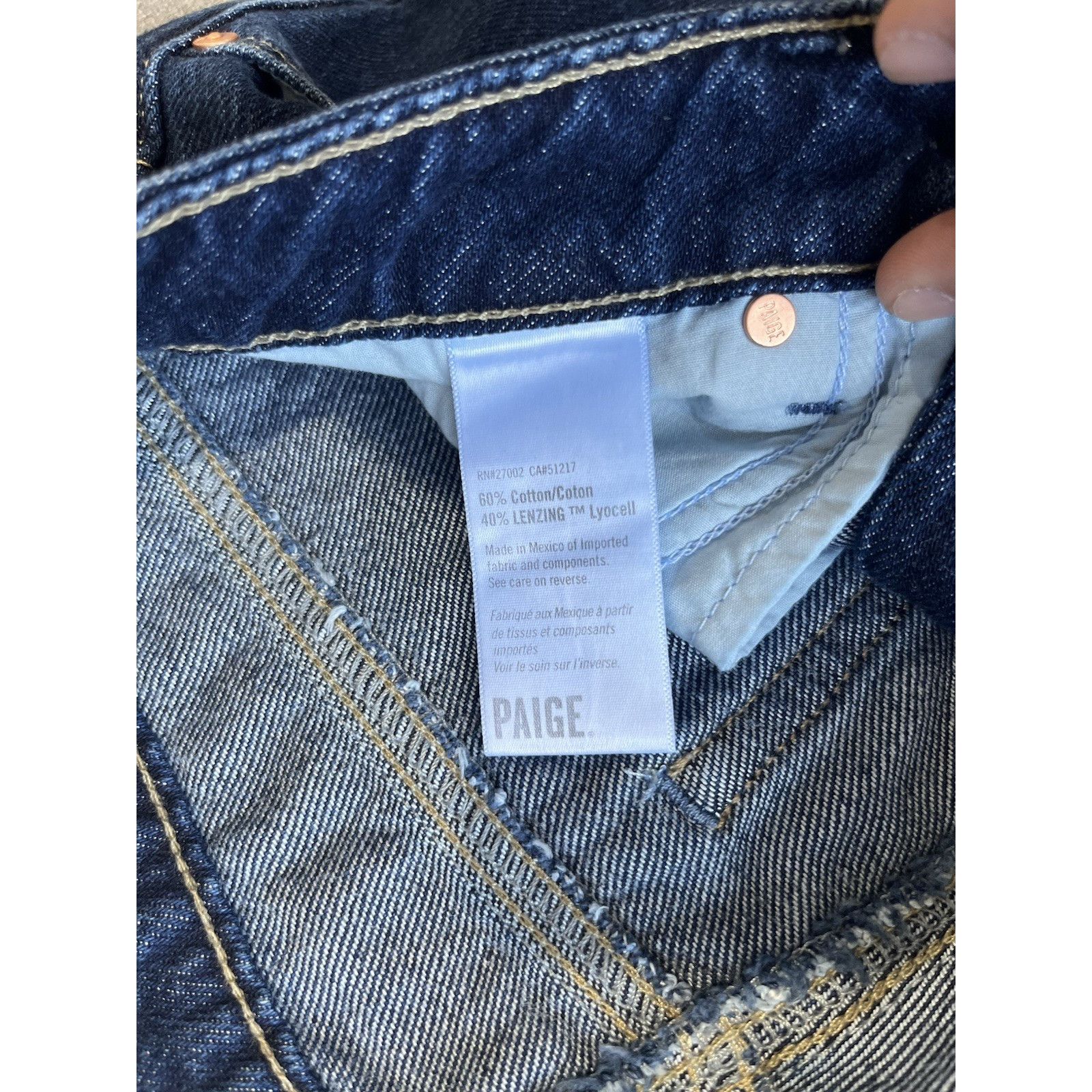 Paige RARE Paige Dark Denim jeans Pockets Wide Leg Denim sz 25 Size 25" / US 0 / IT 36 - 7 Thumbnail