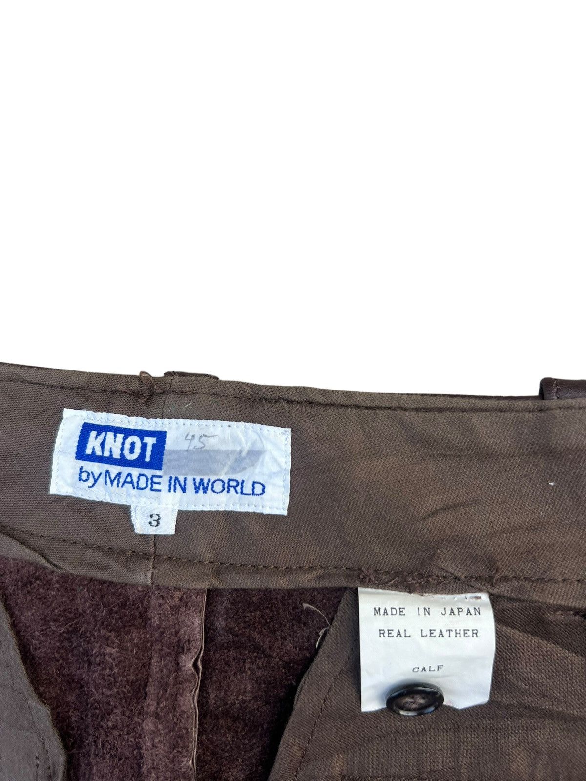 Leather Vintage KNOT Japan Hybrid Suede Calf Leather Short Pant Size US 31 - 20 Thumbnail