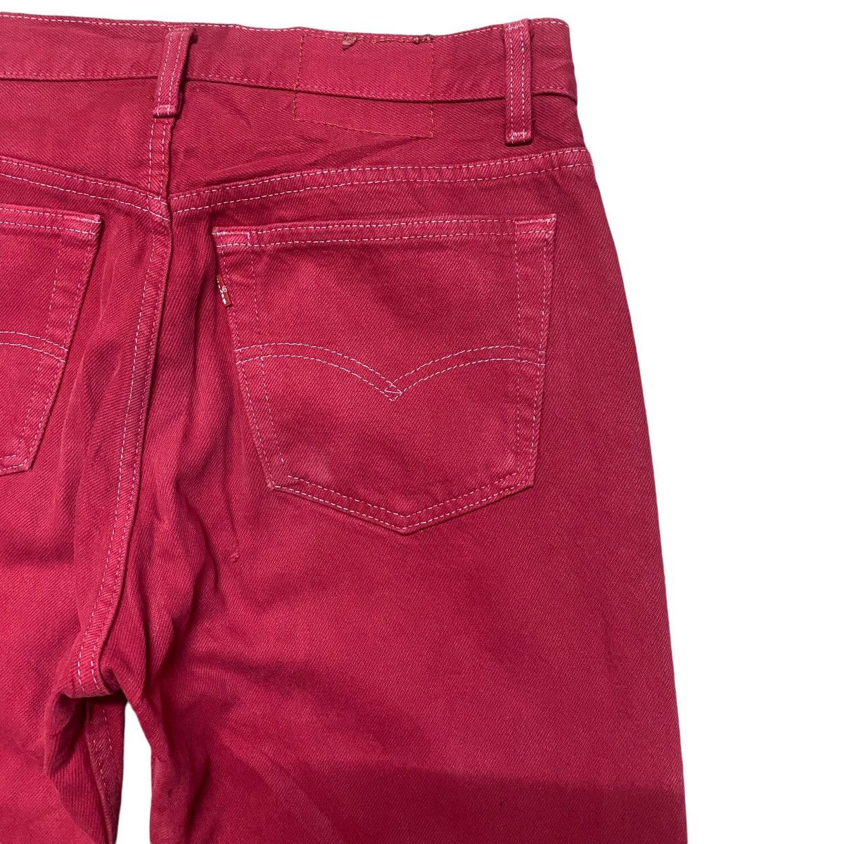 Levi's Vintage 90s Levis 501 Red Denim Jeans Dyed Size US 31 - 11 Thumbnail