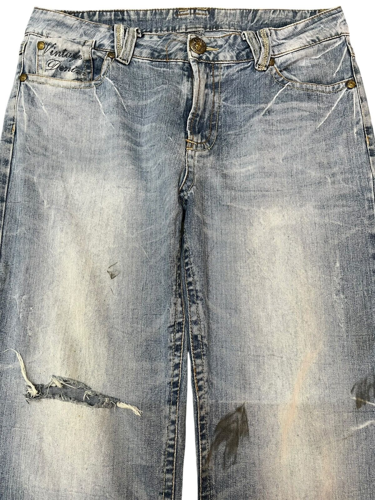 Beauty Beast Vintage Japanese Brand Distressed Embroidery Denim Size US 35 - 2 Thumbnail