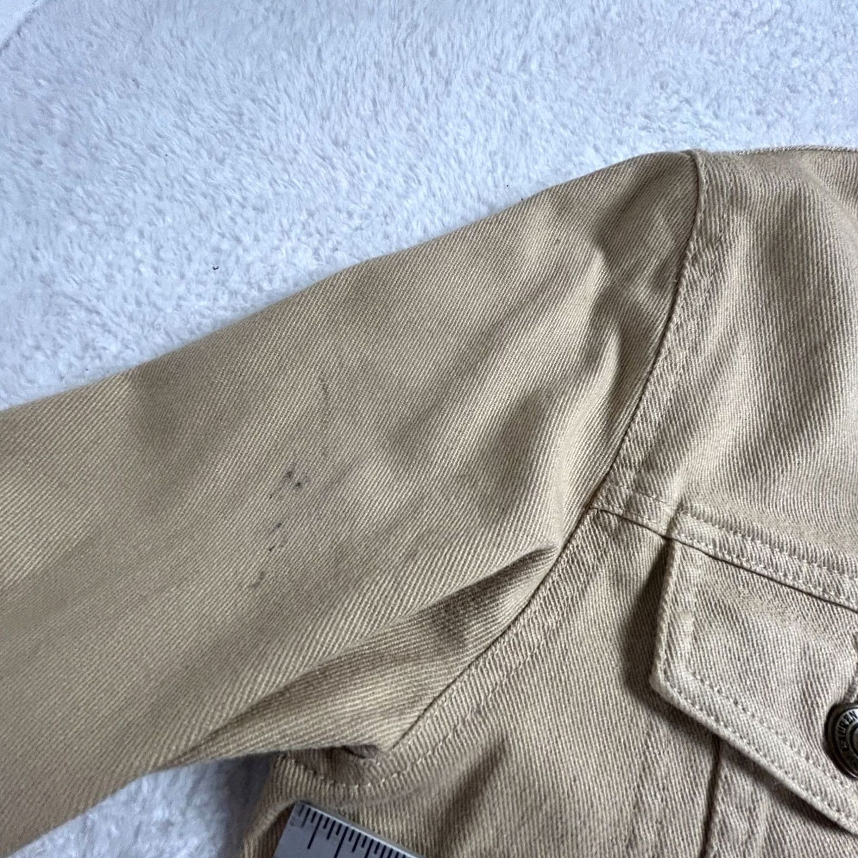 Denime Lauren Jeans Co. Ralph Lauren Womens Tan Denim Crop Jacket Small Pockets Casual Size 28" / US 6 / IT 42 - 7 Thumbnail