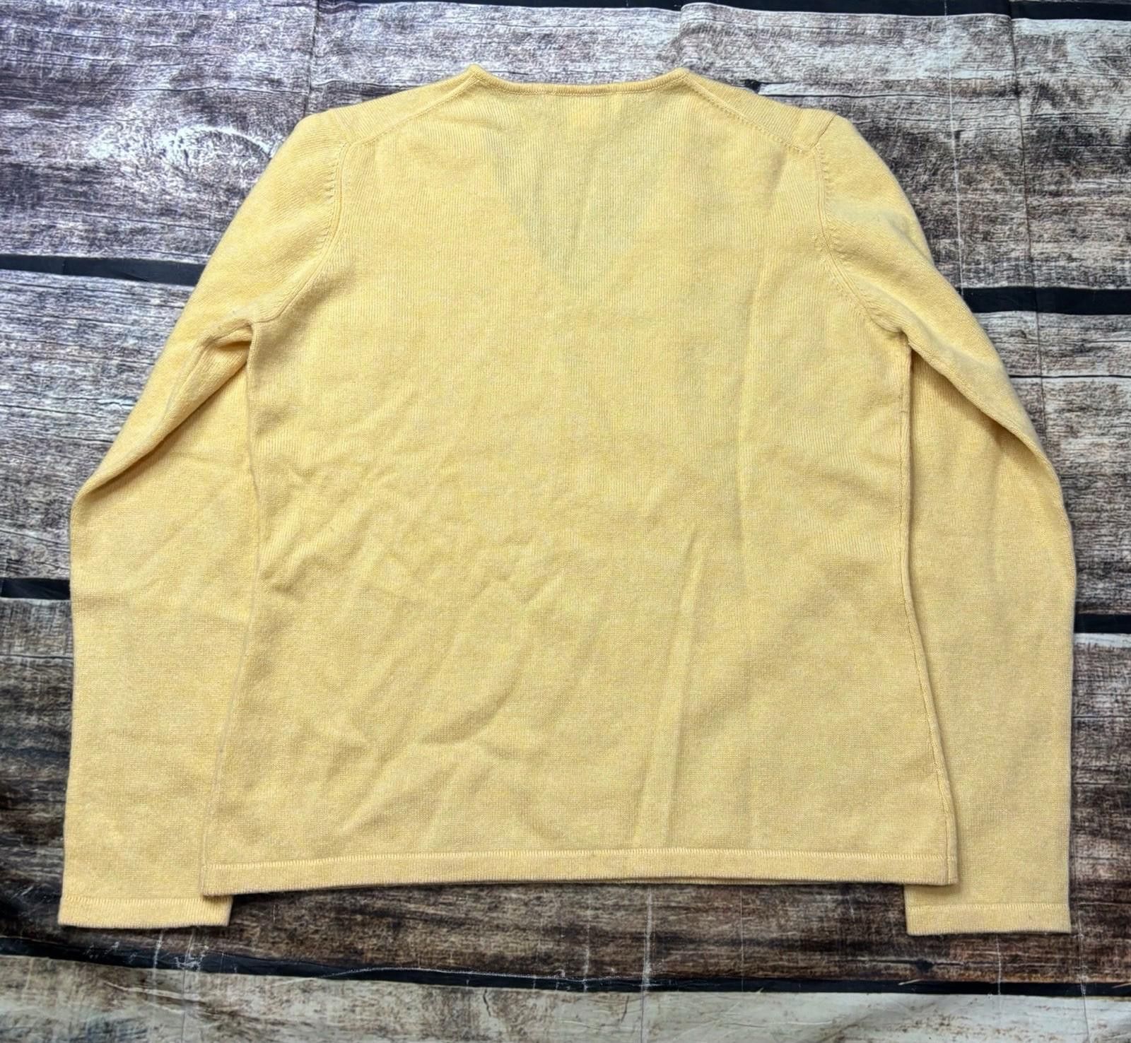 Other Wendy B Cashmere Sweater Women Medium V-Neck Pullover Yellow Size M / US 6-8 / IT 42-44 - 3 Thumbnail