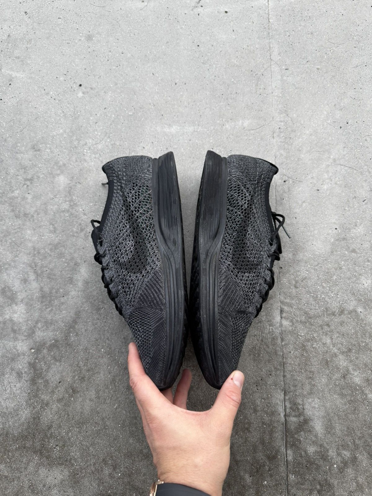 Nike Nike Flyknit Racer Triple Black Streetwear Hype Sneakers Size US 11 / EU 44 - 4 Thumbnail