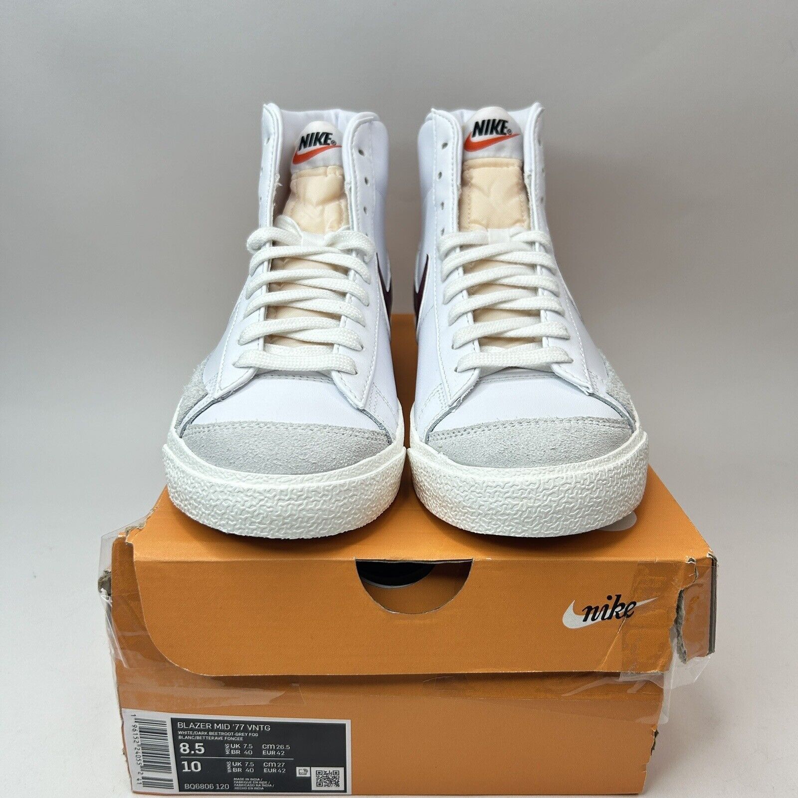 Nike Nike Blazer Mid '77 Vintage “White Dark Beetroot” 2023 Size US 8.5 / EU 41-42 - 2 Thumbnail