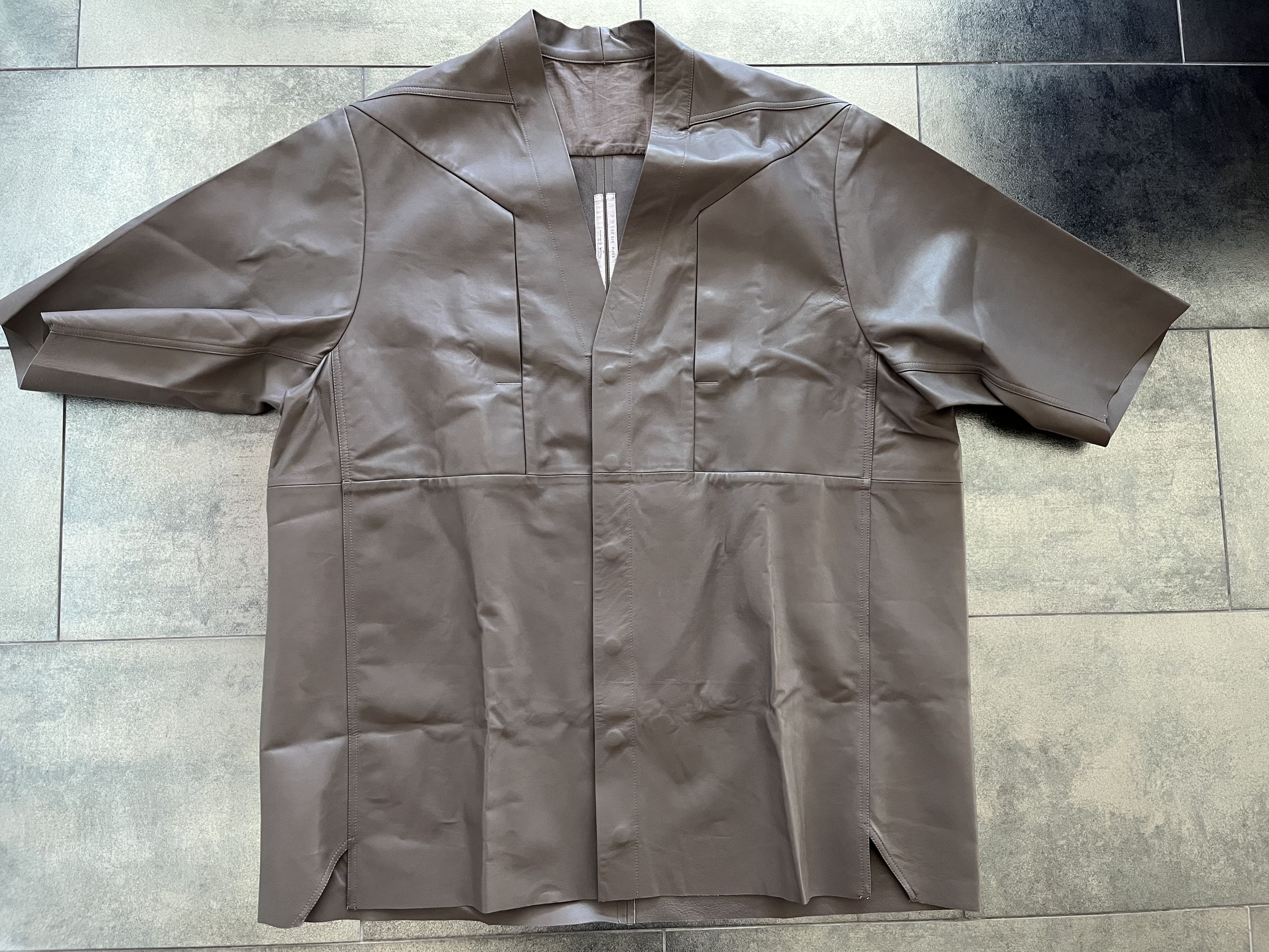 Rick Owens Rick Owens EDFU SS23 Gray Dust Faun Leather Jacket Size US M / EU 48-50 / 2 - 2 Thumbnail