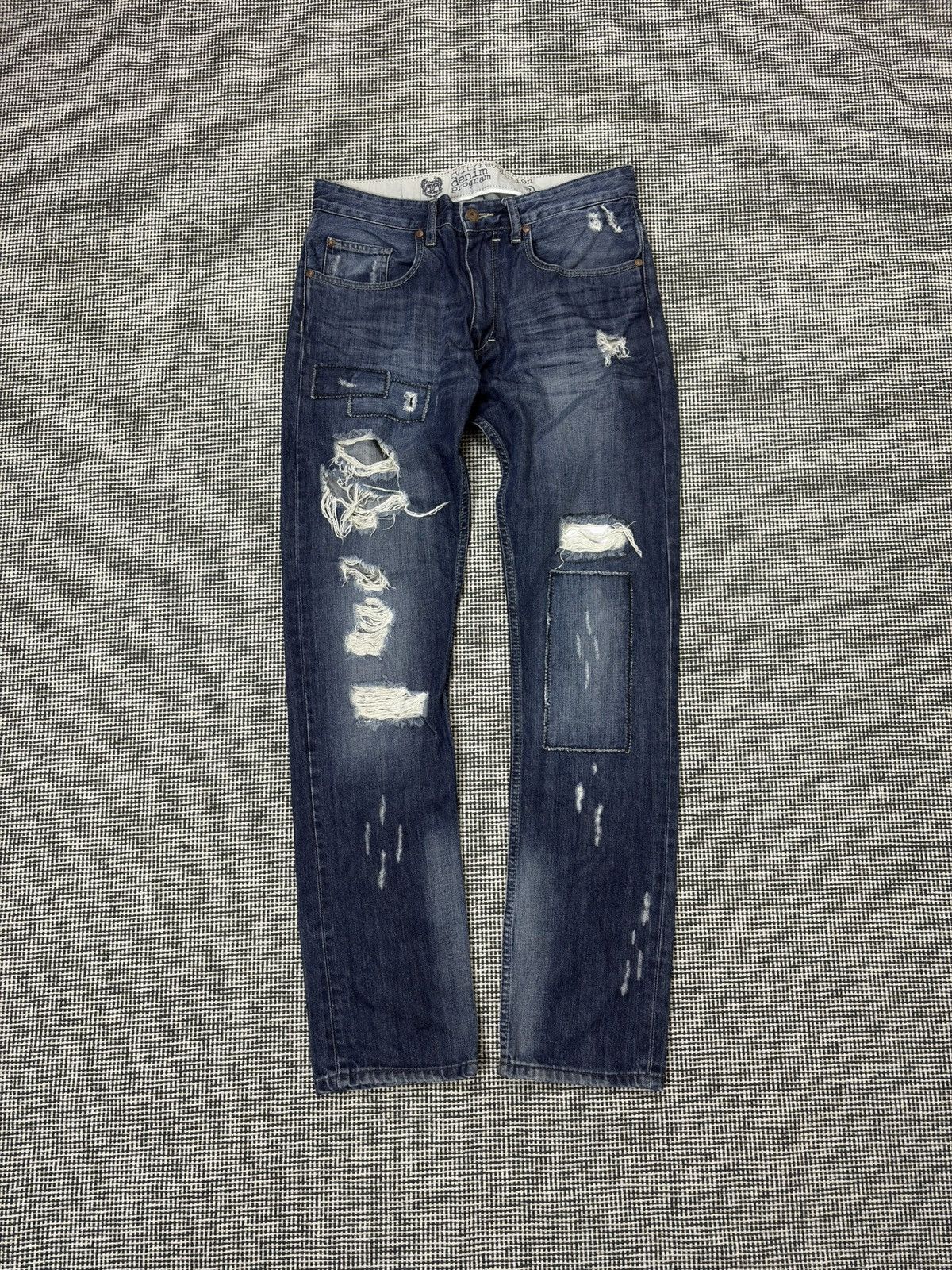 Japanese Brand patchwork distressed boro jeans harajuku style Size US 32 / EU 48 - 1 Thumbnail
